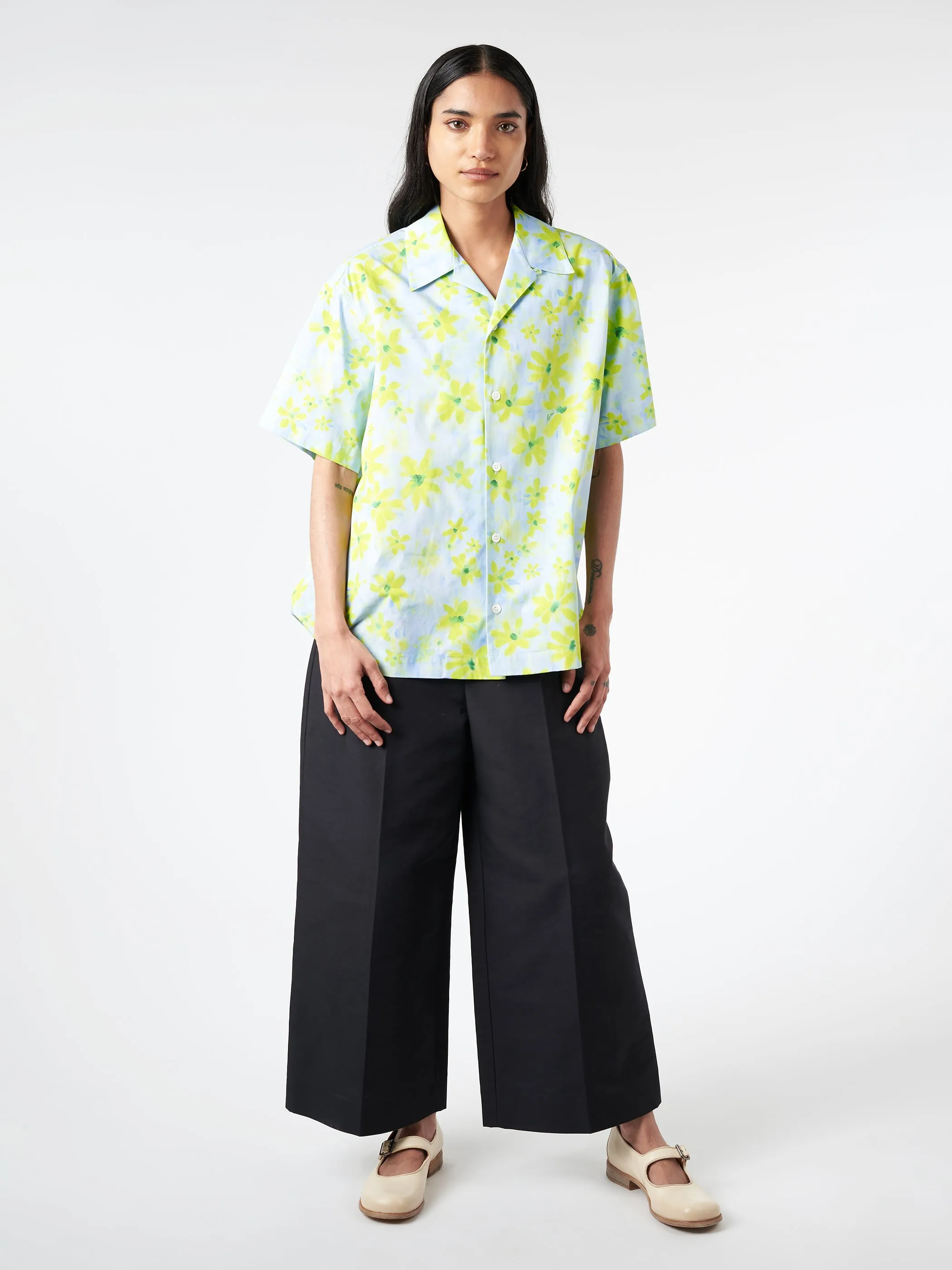Poplin Bowling Shirt with Parade Print sold by gravitypope product image thumbnail 4