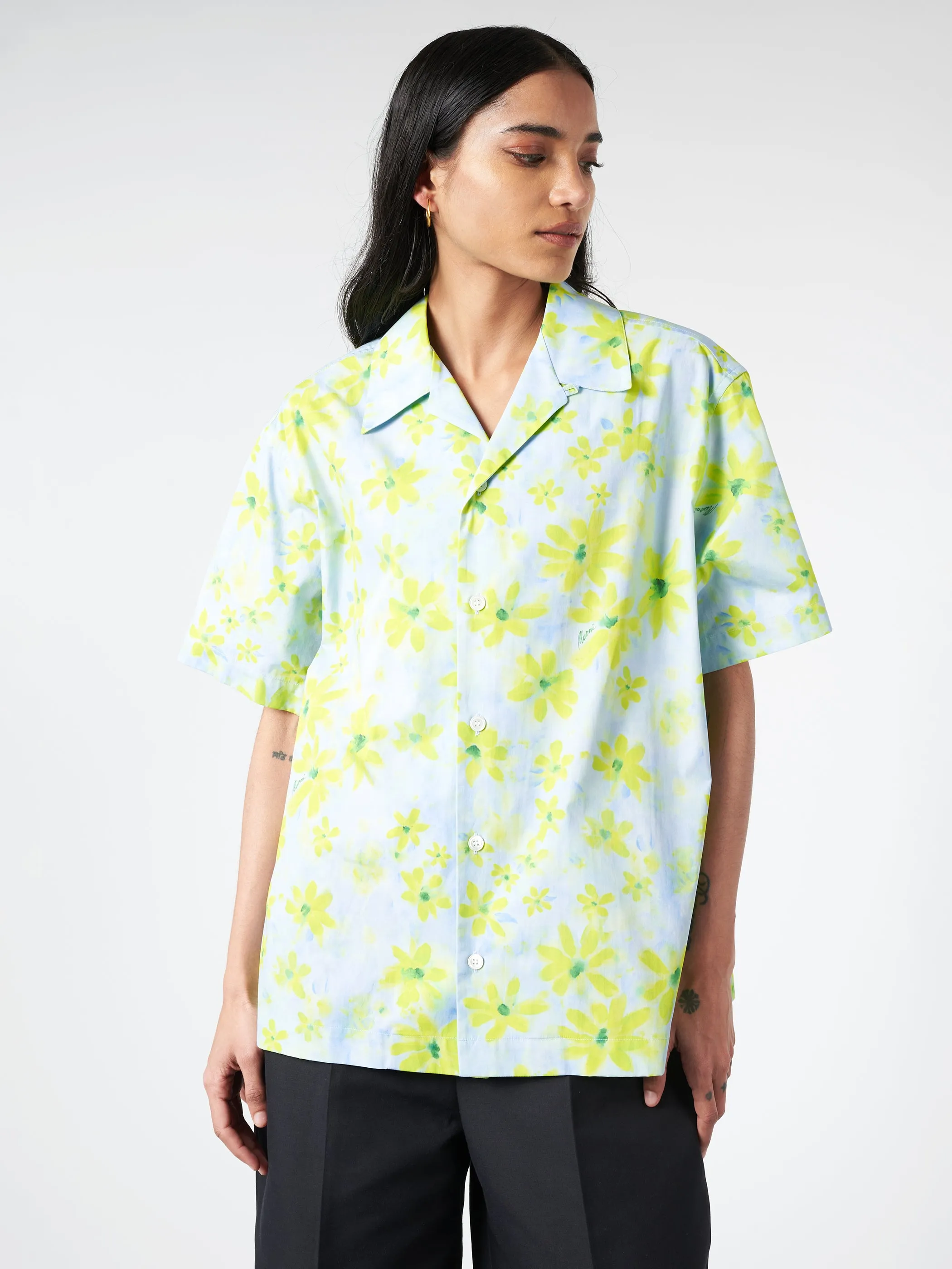 Poplin Bowling Shirt with Parade Print sold by gravitypope product image thumbnail 2