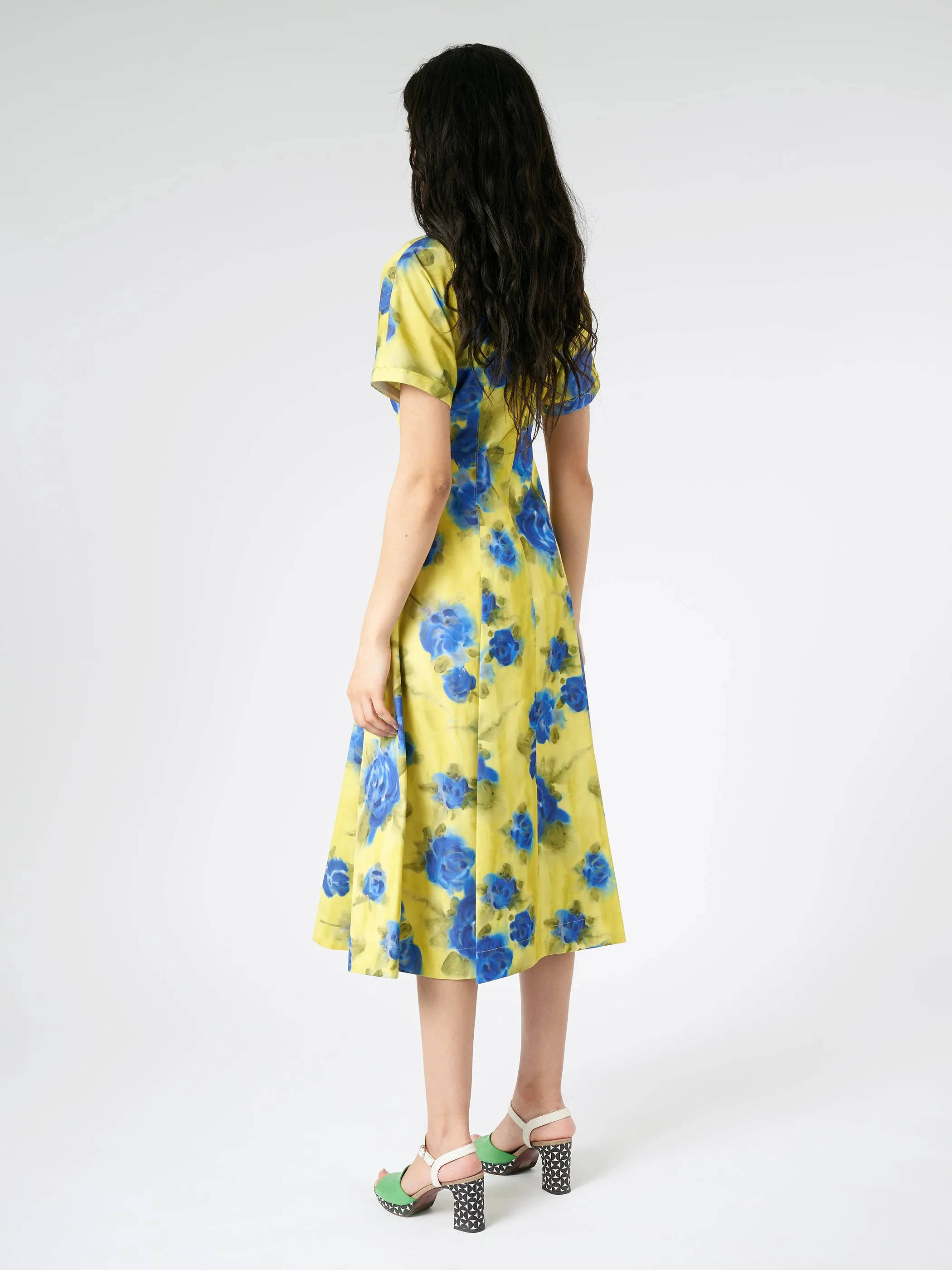 Taffeta Midi Dress with Idyll Print sold by gravitypope product image thumbnail 3