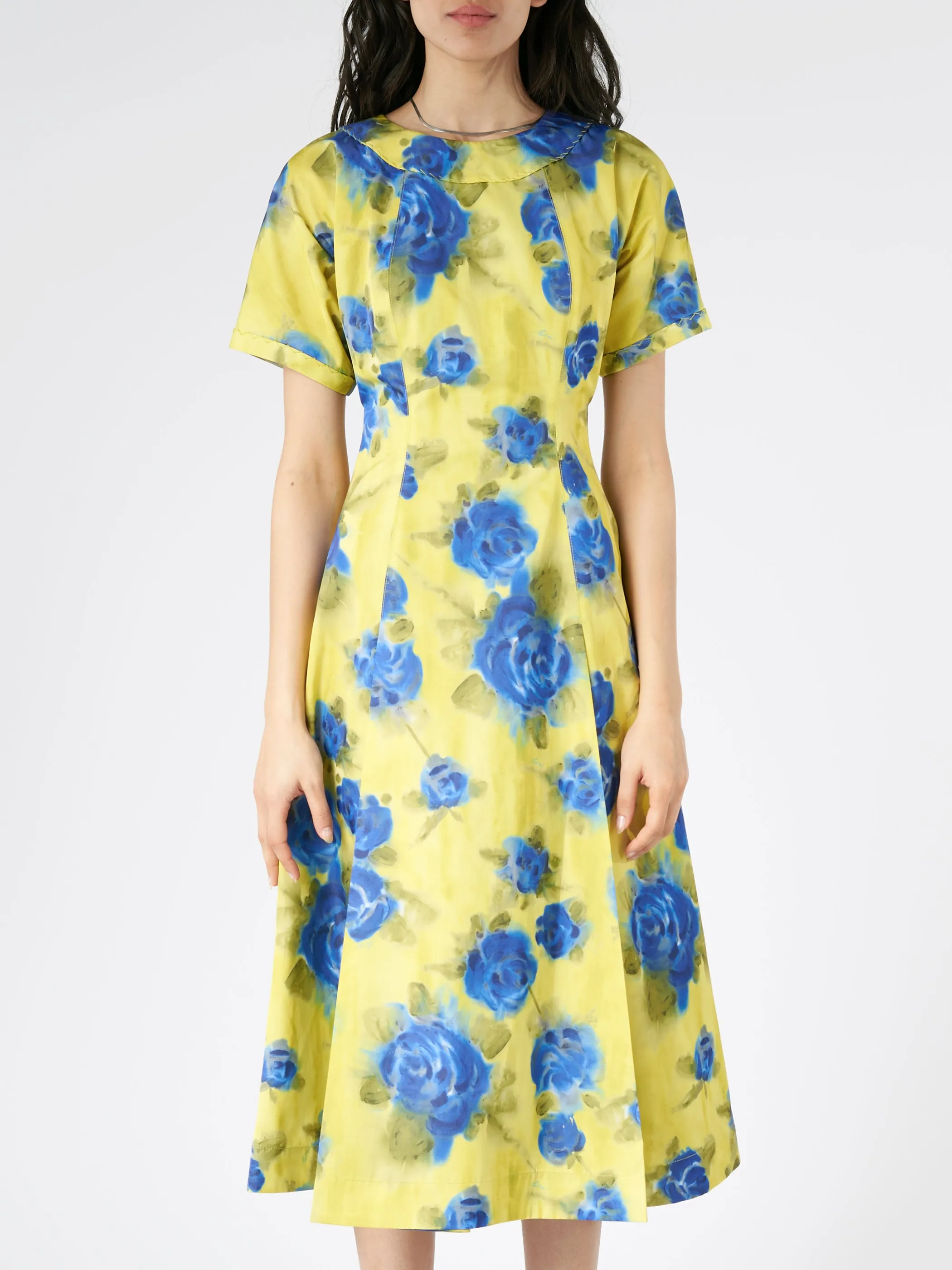 Taffeta Midi Dress with Idyll Print sold by gravitypope