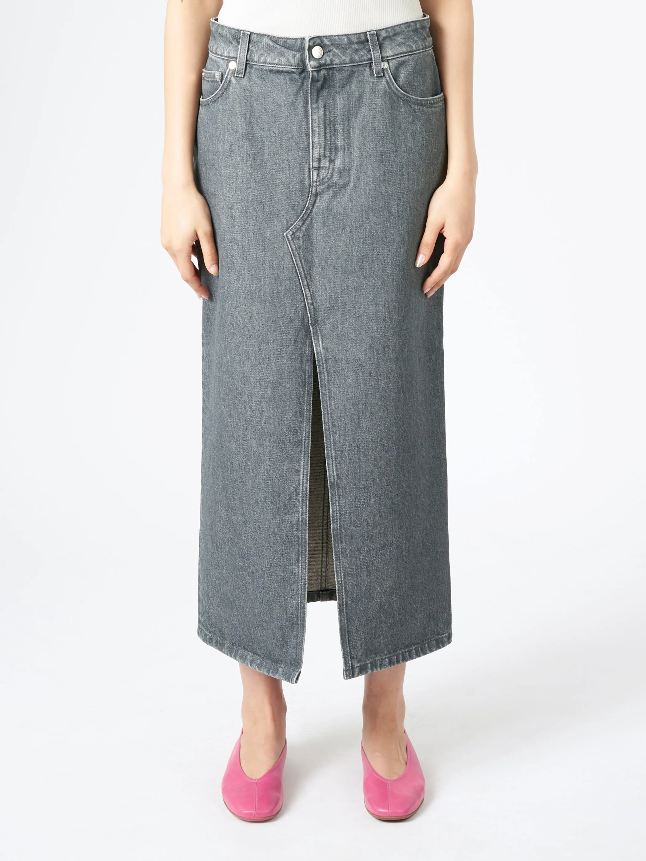 Long Slit Denim Skirt sold by gravitypope