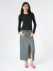 Long Slit Denim Skirt sold by gravitypope