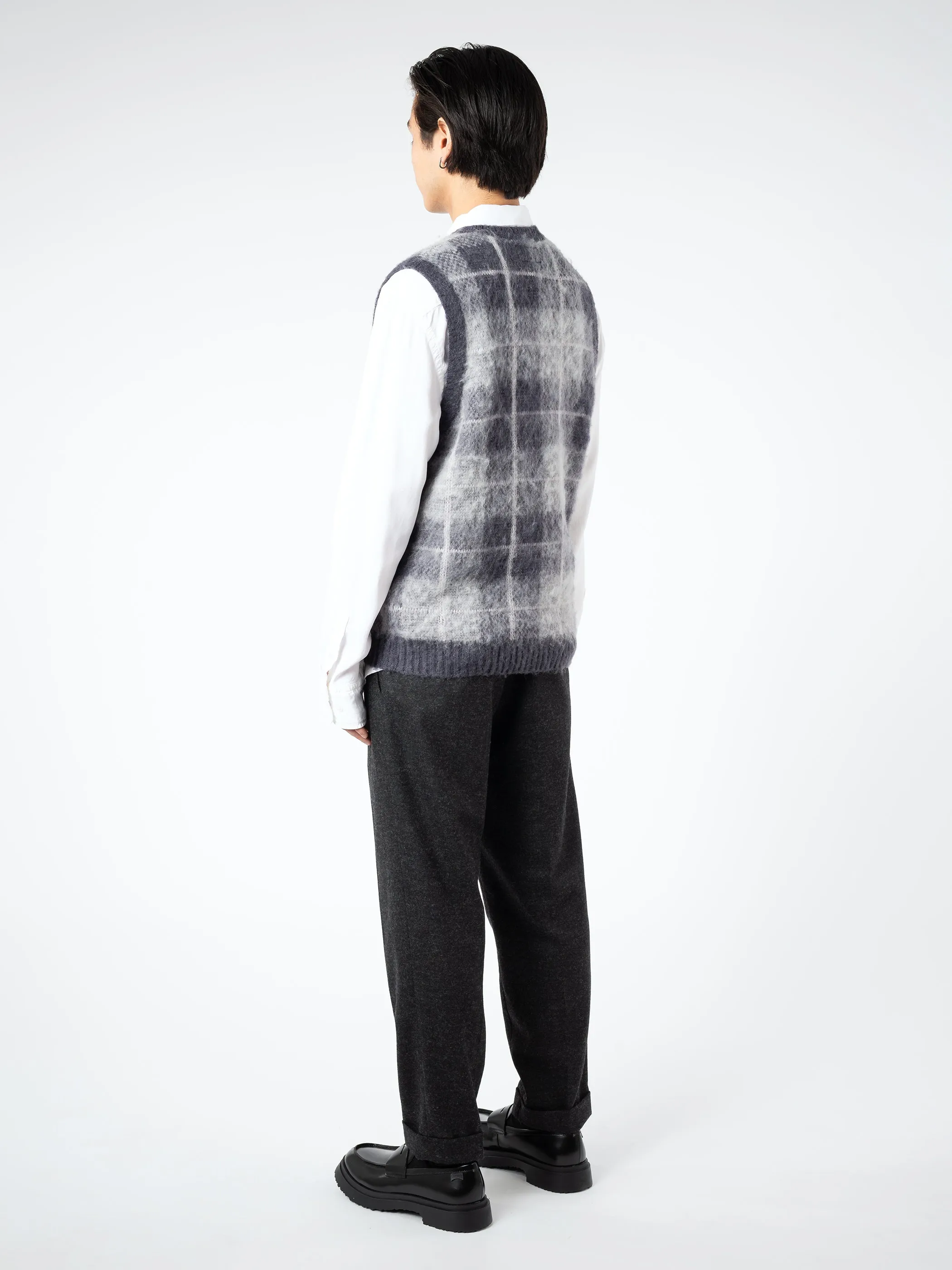 Mohair Check Pullover Knit Vest sold by gravitypope product image thumbnail 3