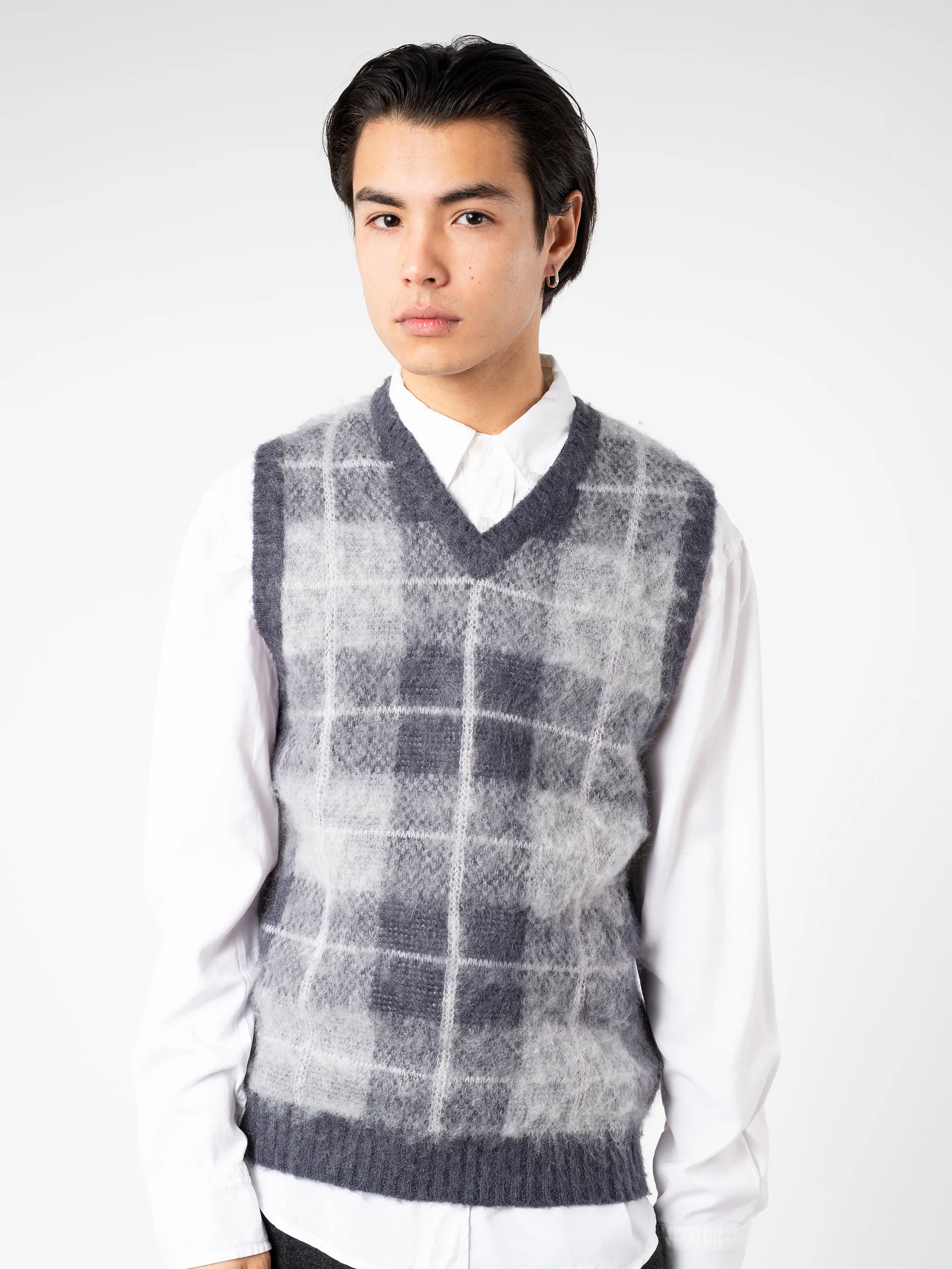 Mohair Check Pullover Knit Vest sold by gravitypope product image thumbnail 4