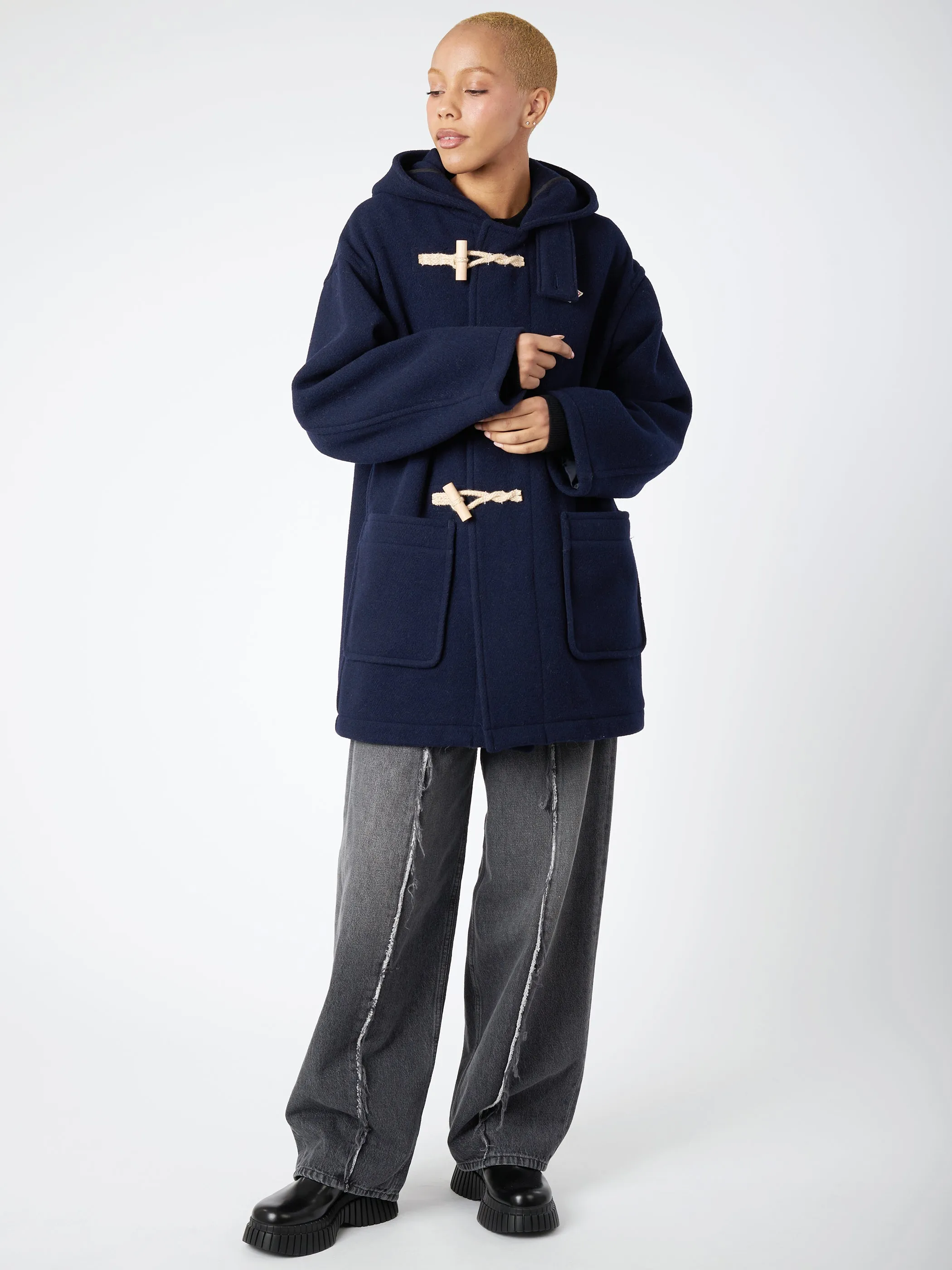 Women's Wool Light Pile Duffle Coat sold by gravitypope product image thumbnail 2