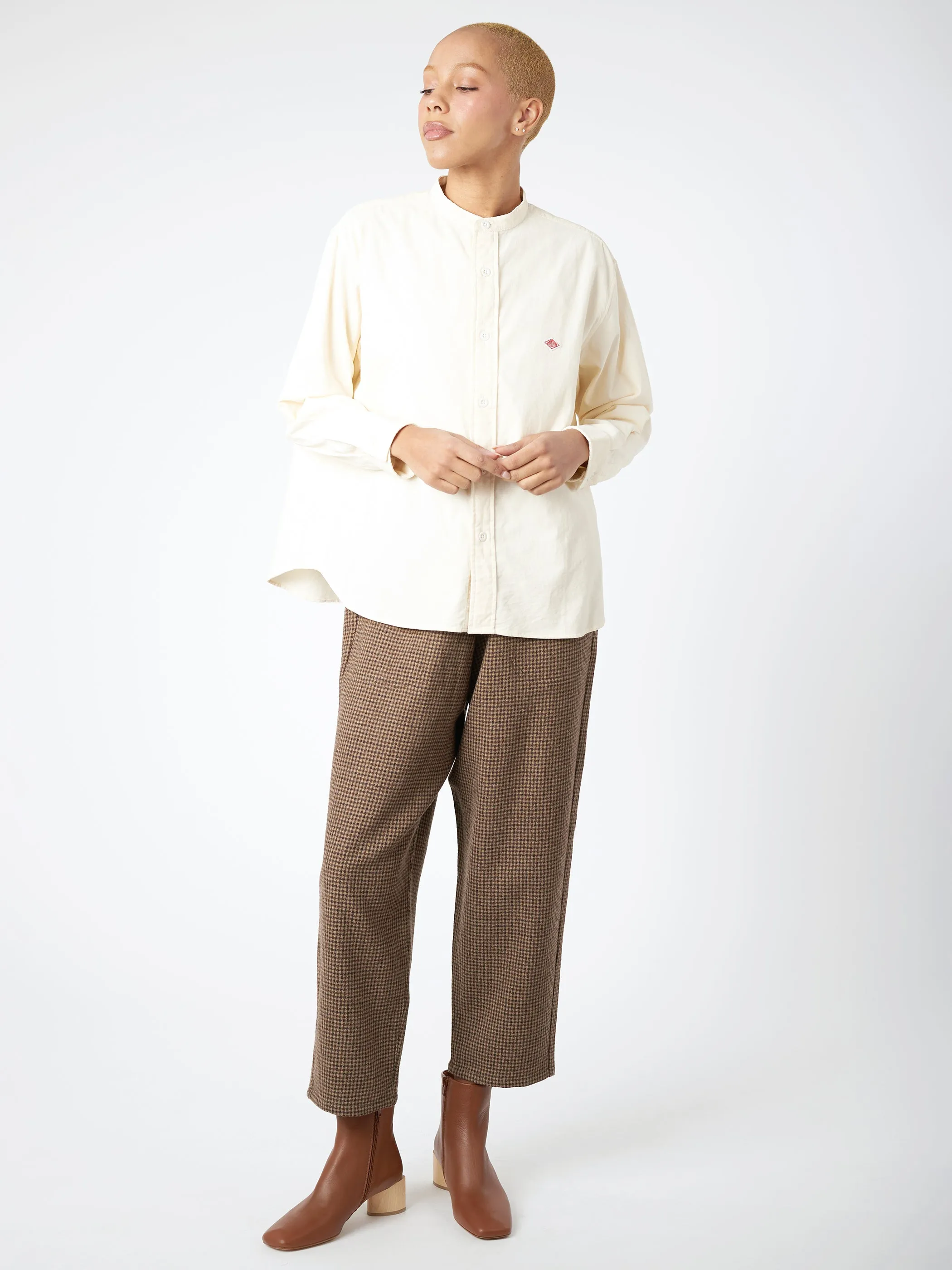 Women's Corduroy Band Collar Shirt sold by gravitypope product image thumbnail 2