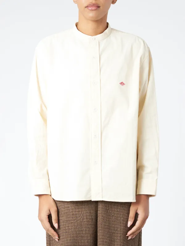 Women's Corduroy Band Collar Shirt sold by gravitypope
