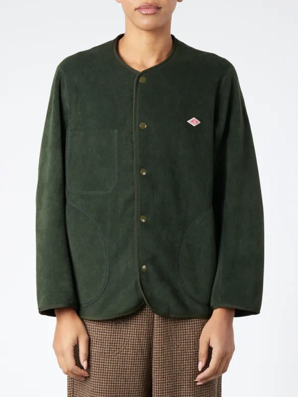 Women's Collarless Fleece Jacket sold by gravitypope