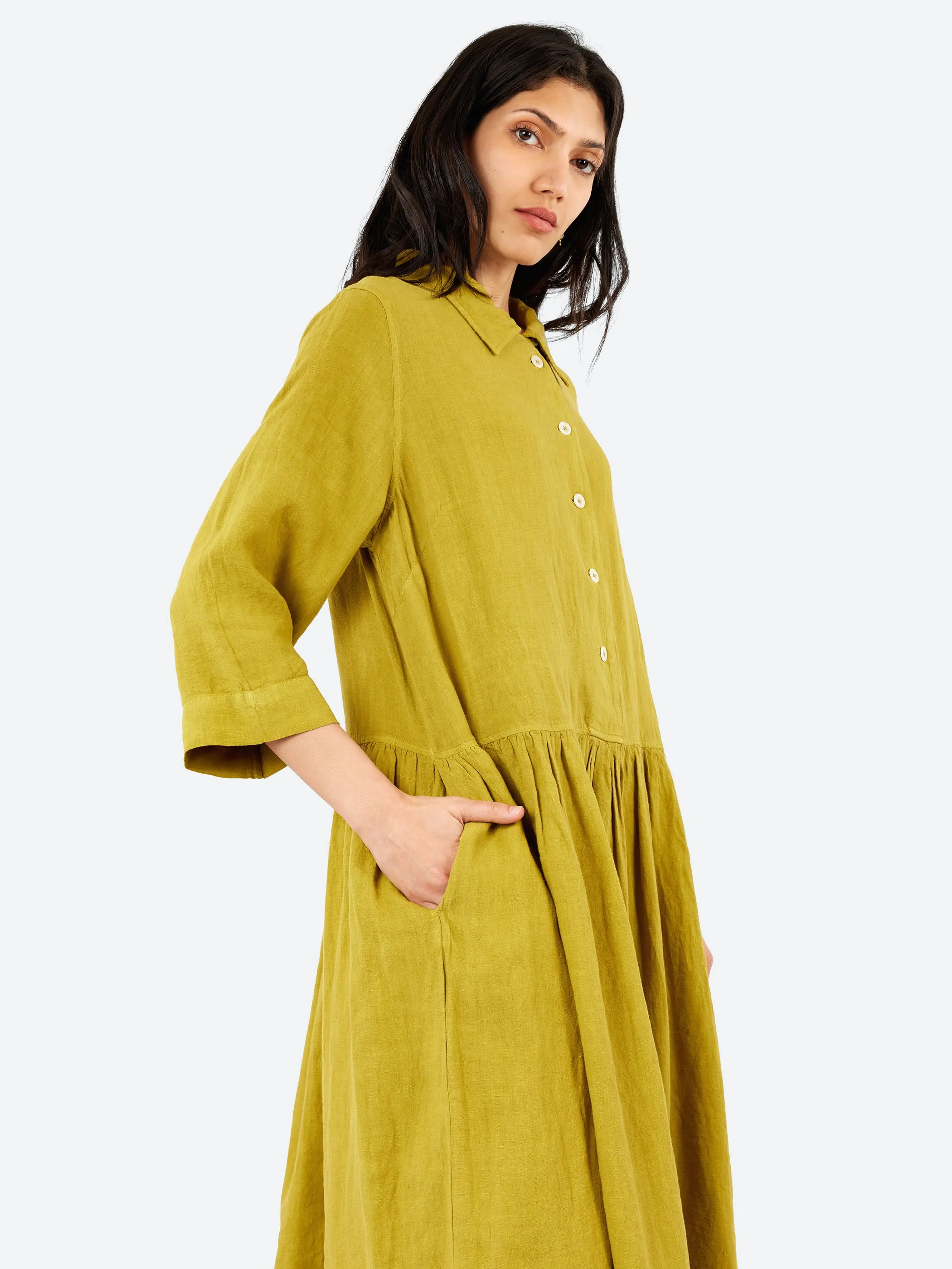 Garment Dyed Linen Shirt Dress sold by gravitypope product image thumbnail 4