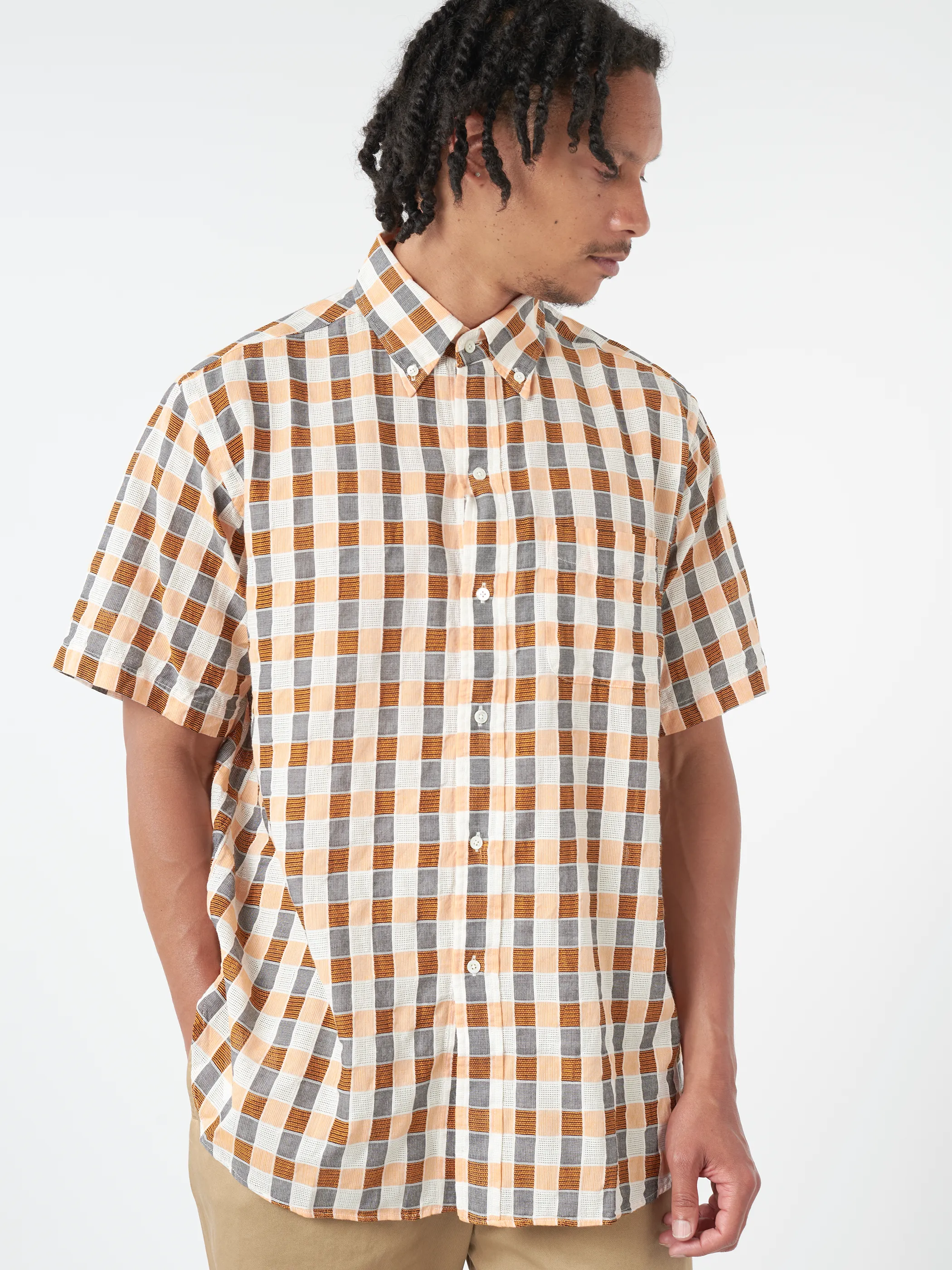 Button-Down Panama Plaid Shirt sold by gravitypope product image thumbnail 4
