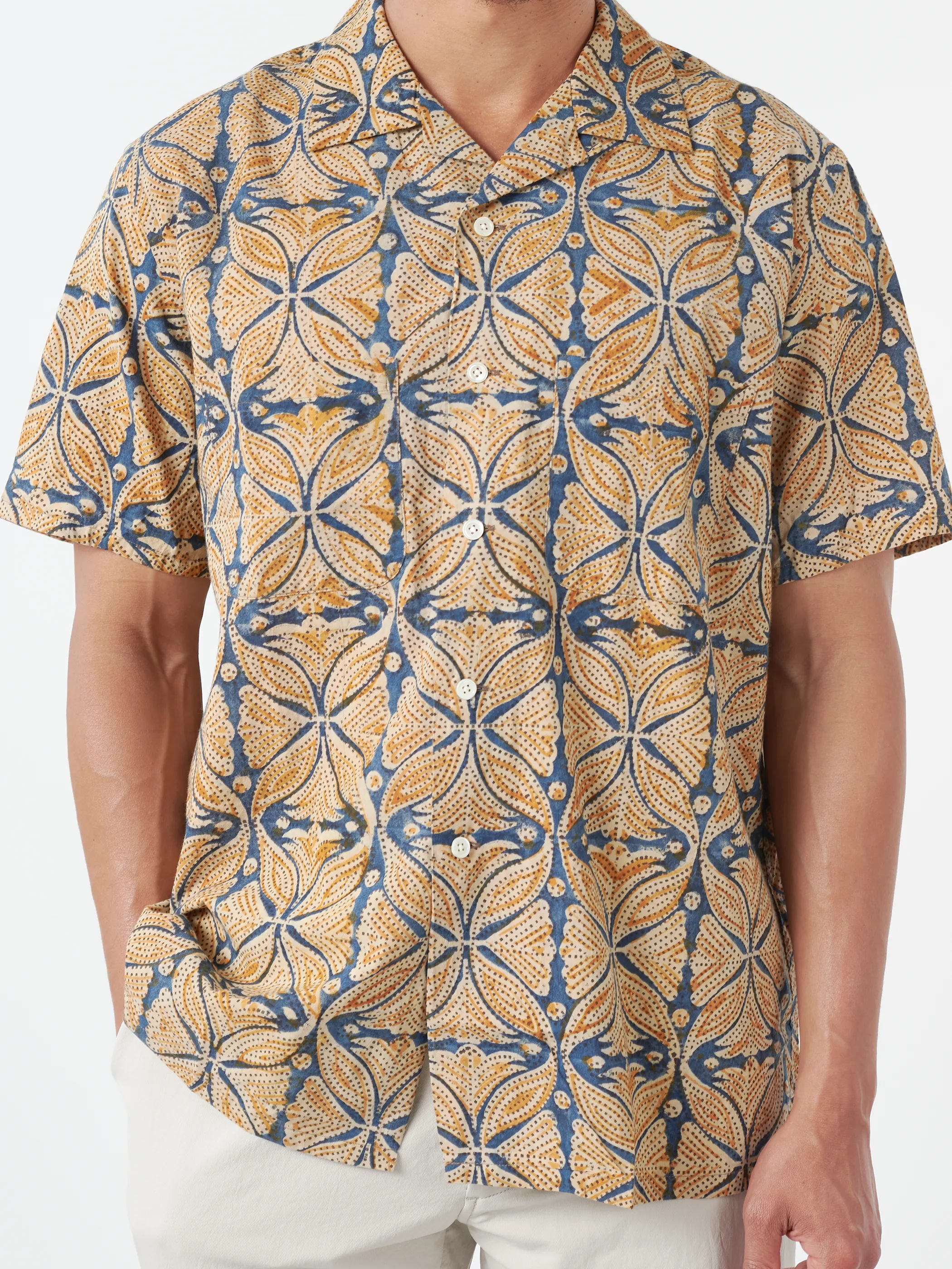 Open Collar Block Print Shirt sold by gravitypope product image thumbnail 4