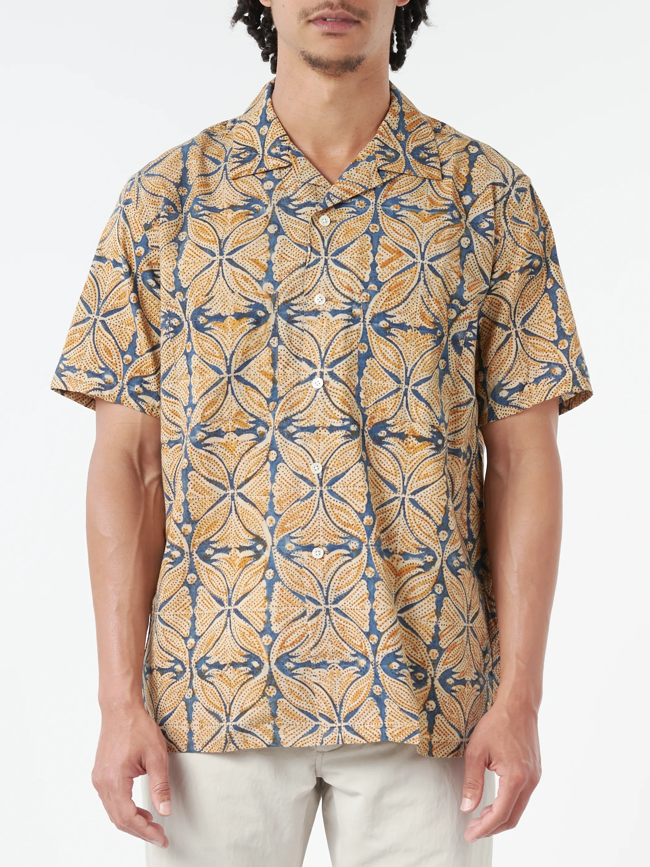 Open Collar Block Print Shirt sold by gravitypope