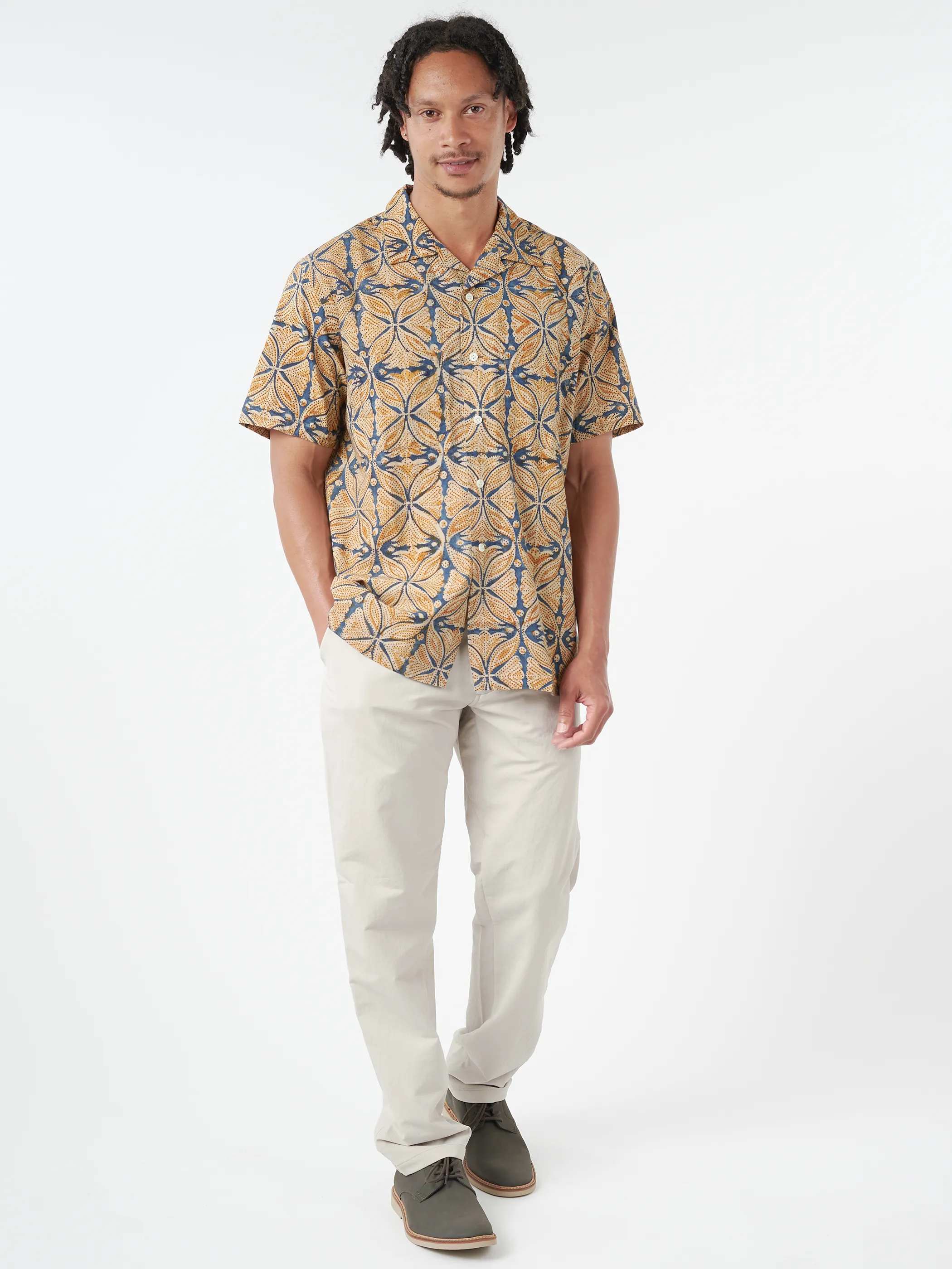Open Collar Block Print Shirt sold by gravitypope product image thumbnail 2