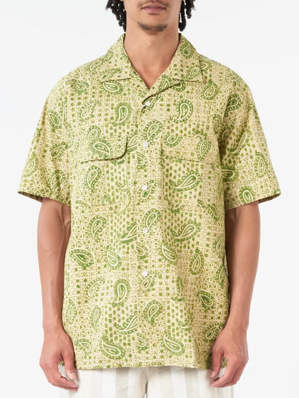 Open Collar Block Print Paisley Shirt sold by gravitypope