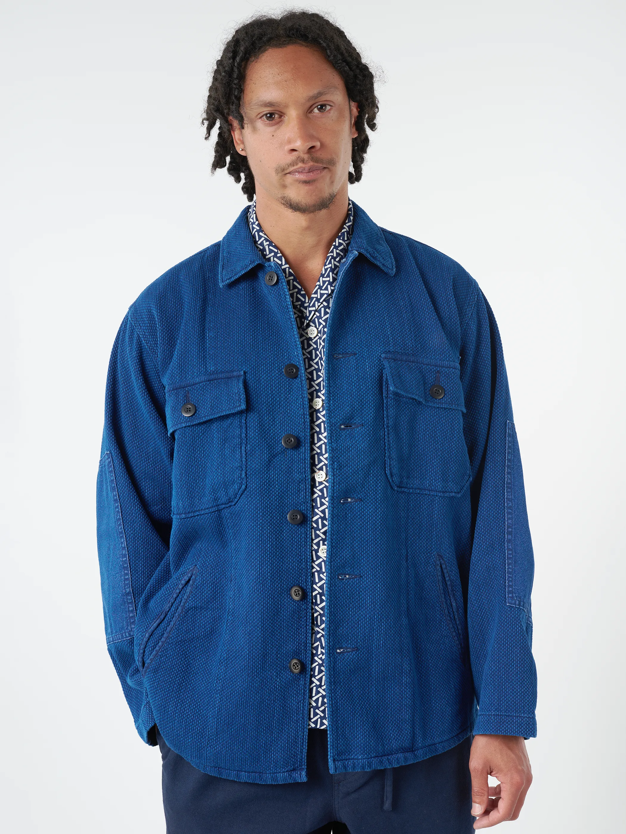 Kasezome Sashiko Utility Shirt sold by gravitypope product image thumbnail 4