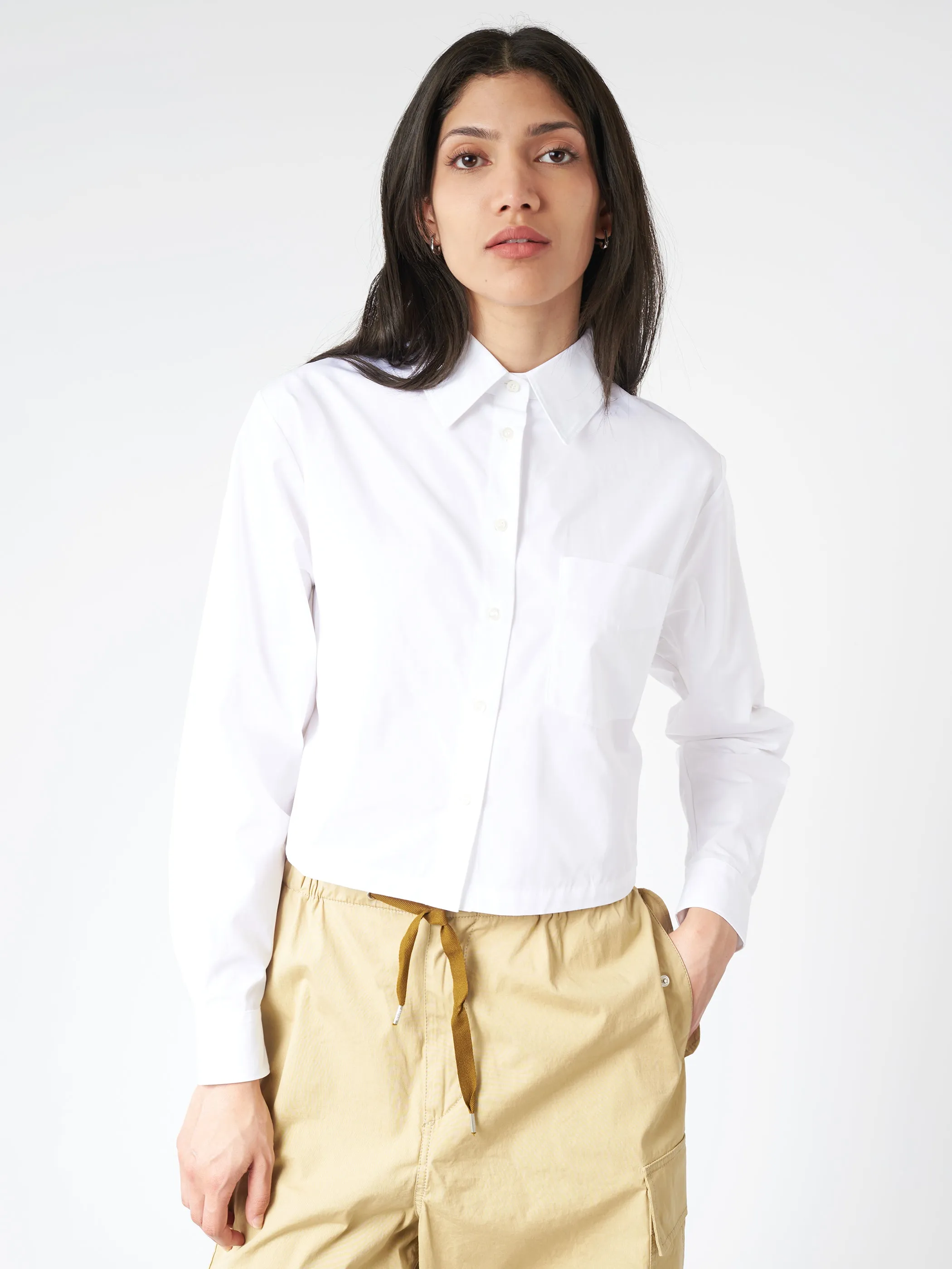 Cotton Poplin Cropped Shirt sold by gravitypope product image thumbnail 4