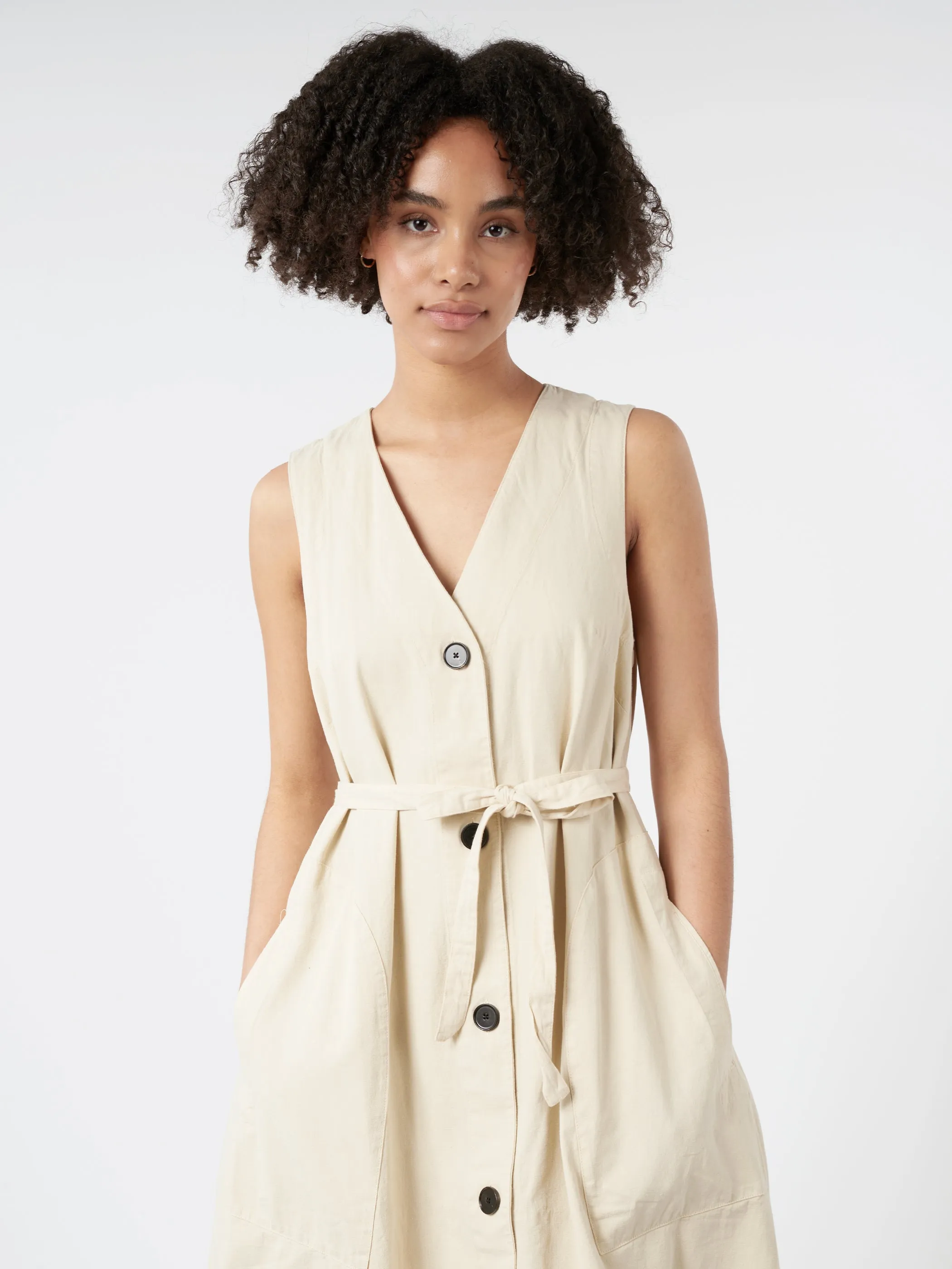 Buttoned Canvas Dress sold by gravitypope product image thumbnail 4