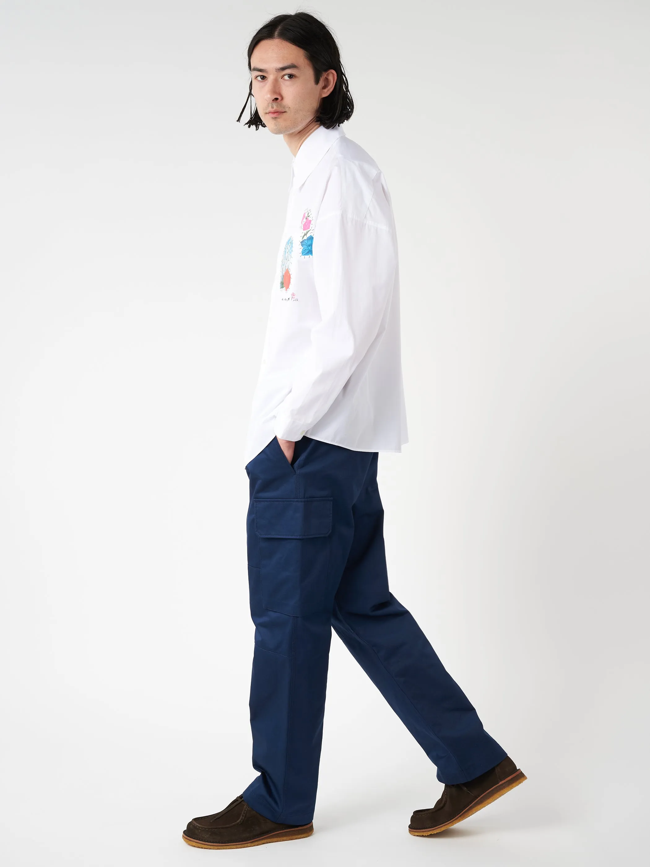 Poplin Shirt with Flower Patches sold by gravitypope product image thumbnail 2