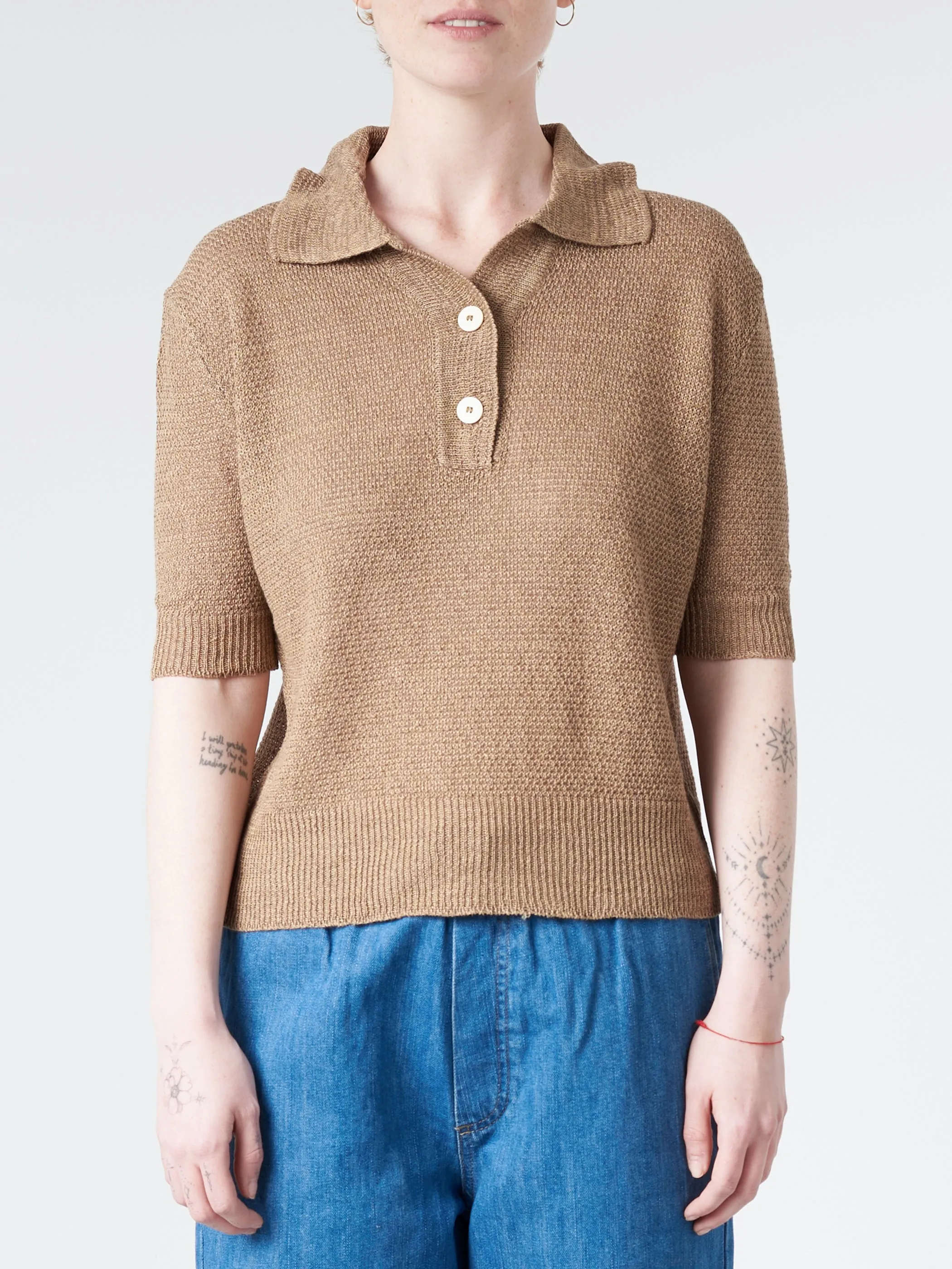 Linen Polo Sweater sold by gravitypope