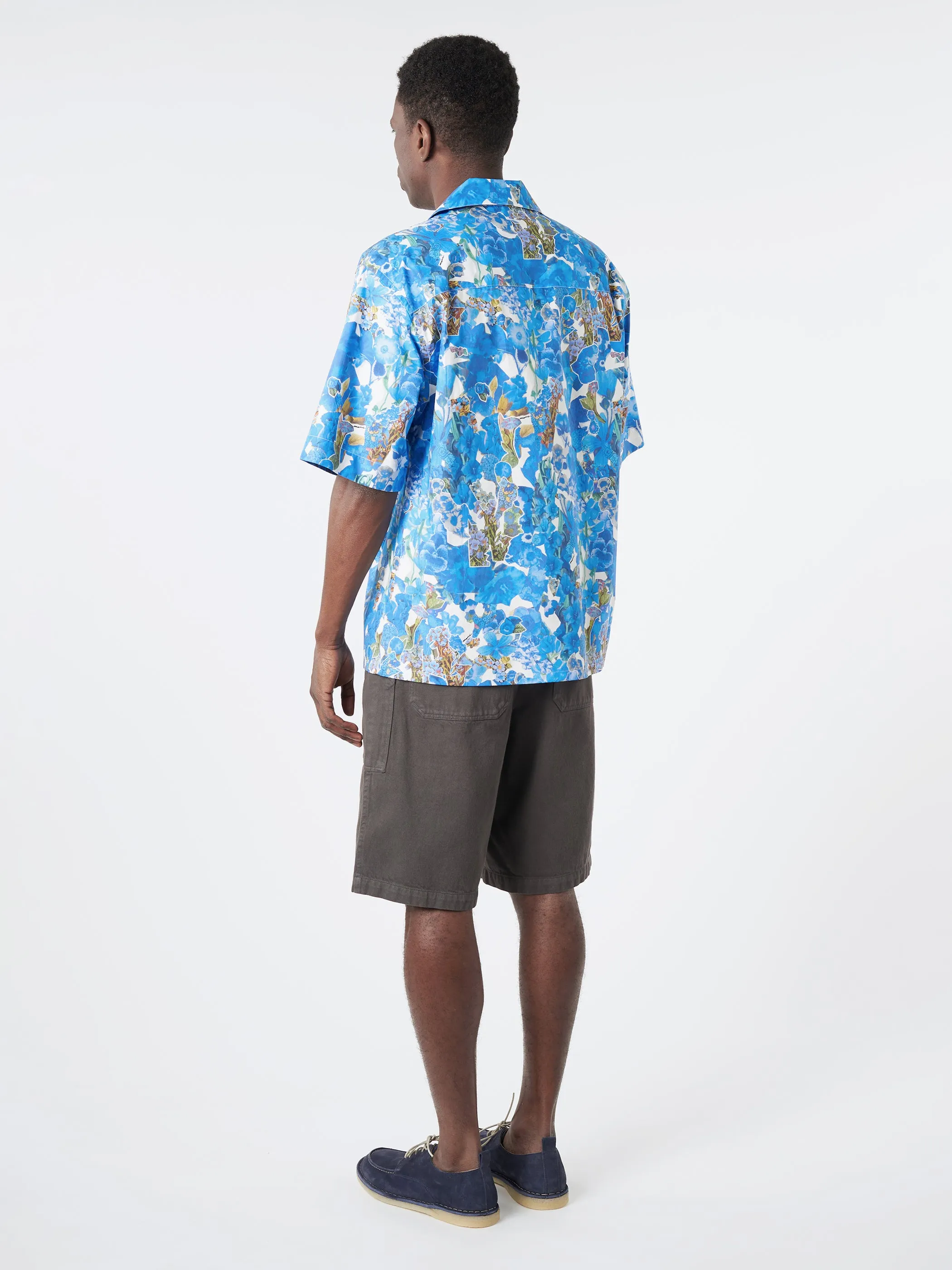 Poplin Bowling Shirt with Allegro Blues Print sold by gravitypope product image thumbnail 3