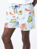 Tropical Fruit Print Long Swim Shorts sold by gravitypope