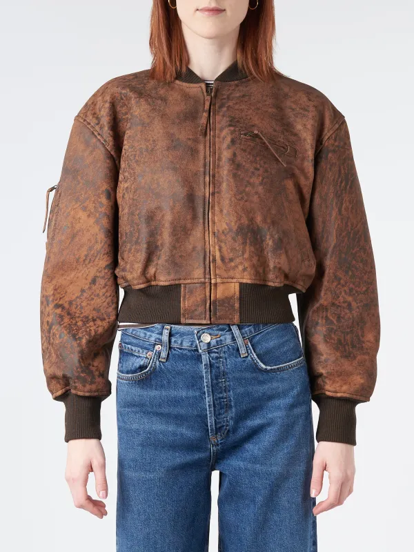 Leather Bomber Jacket sold by gravitypope