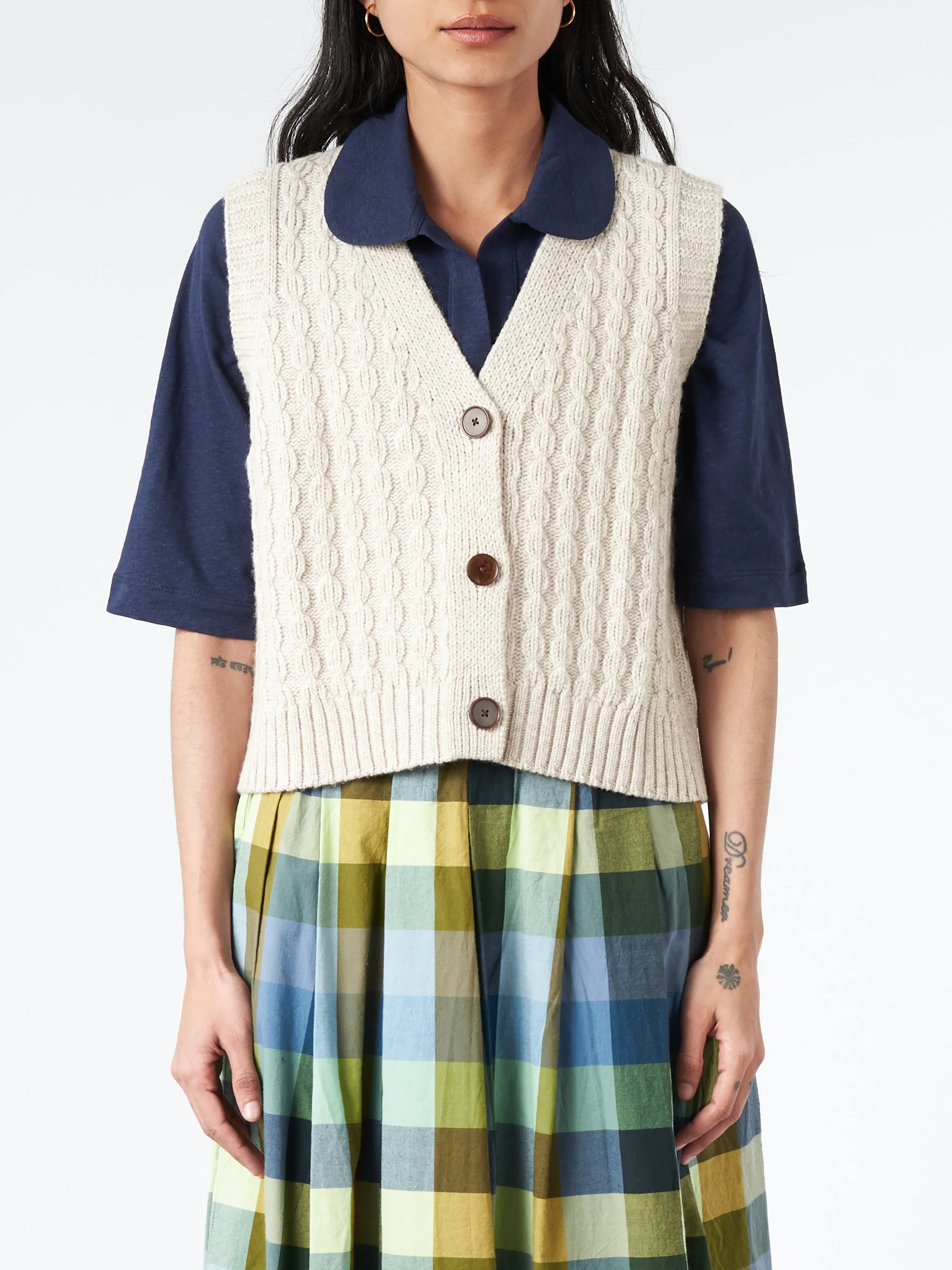 Textured Knitted Waistcoat sold by gravitypope