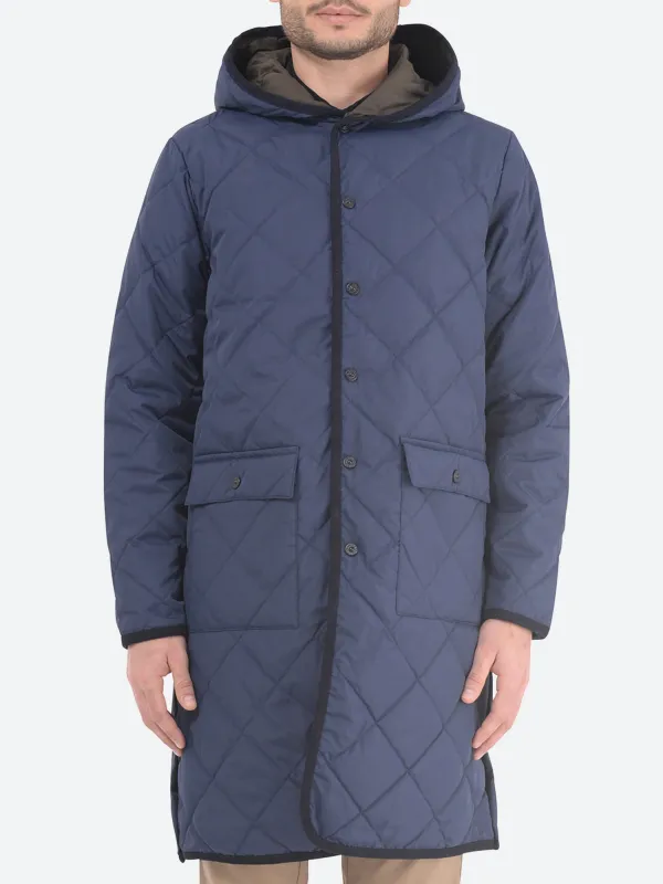 Piping Hood Long Down Coat sold by gravitypope