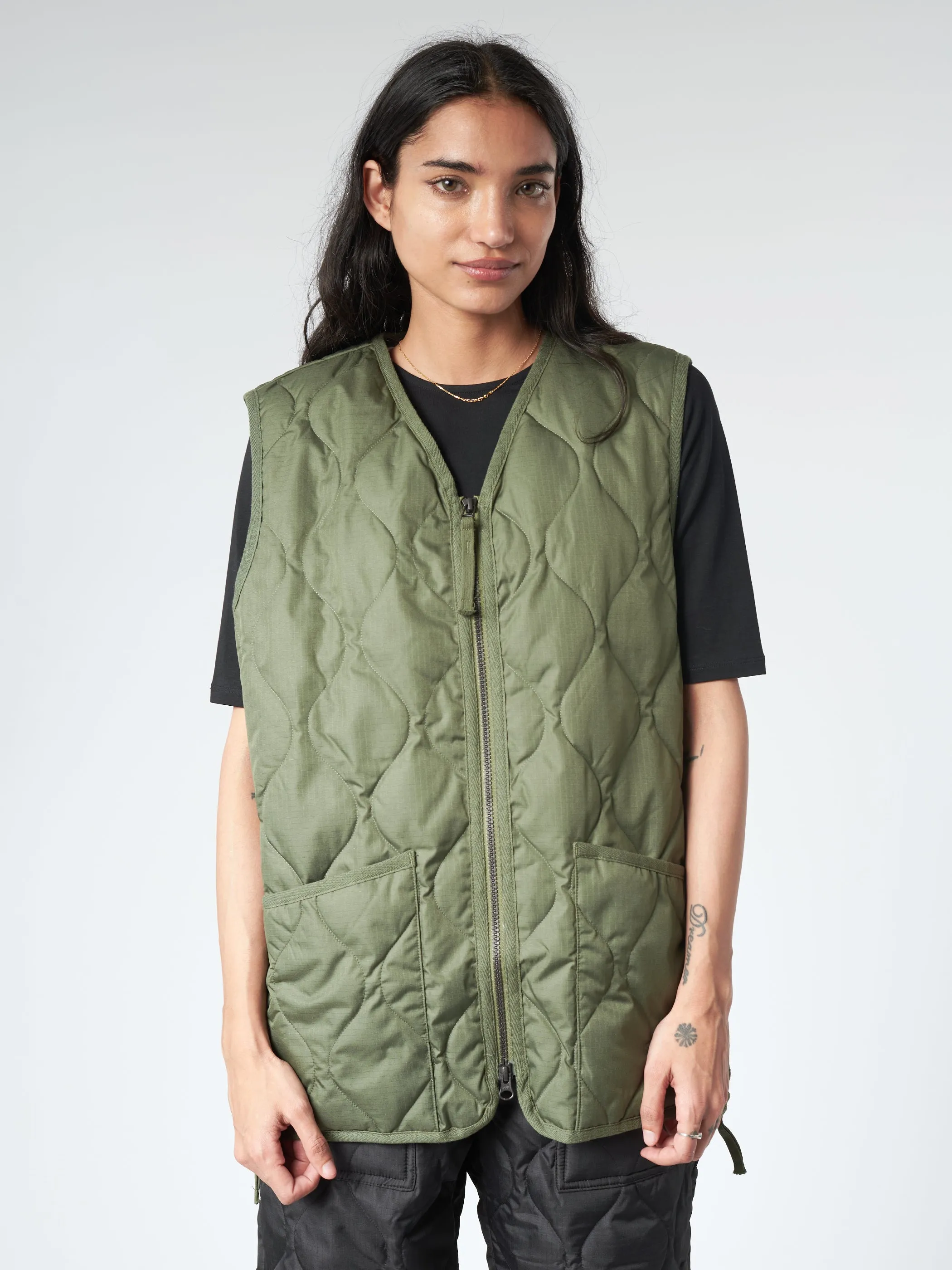 Military V-Neck Zip Down Vest sold by gravitypope product image thumbnail 2