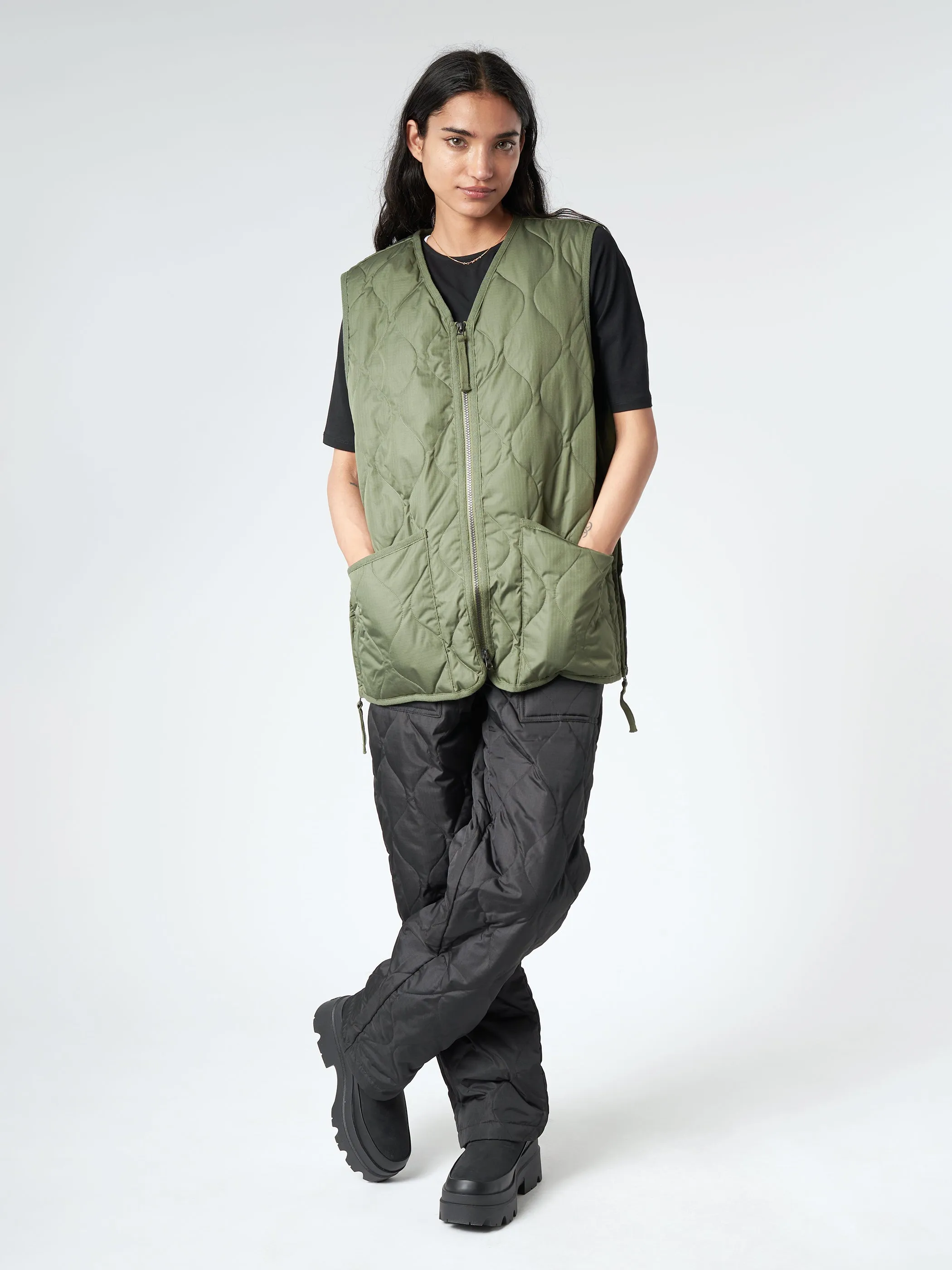 Military V-Neck Zip Down Vest sold by gravitypope product image thumbnail 4