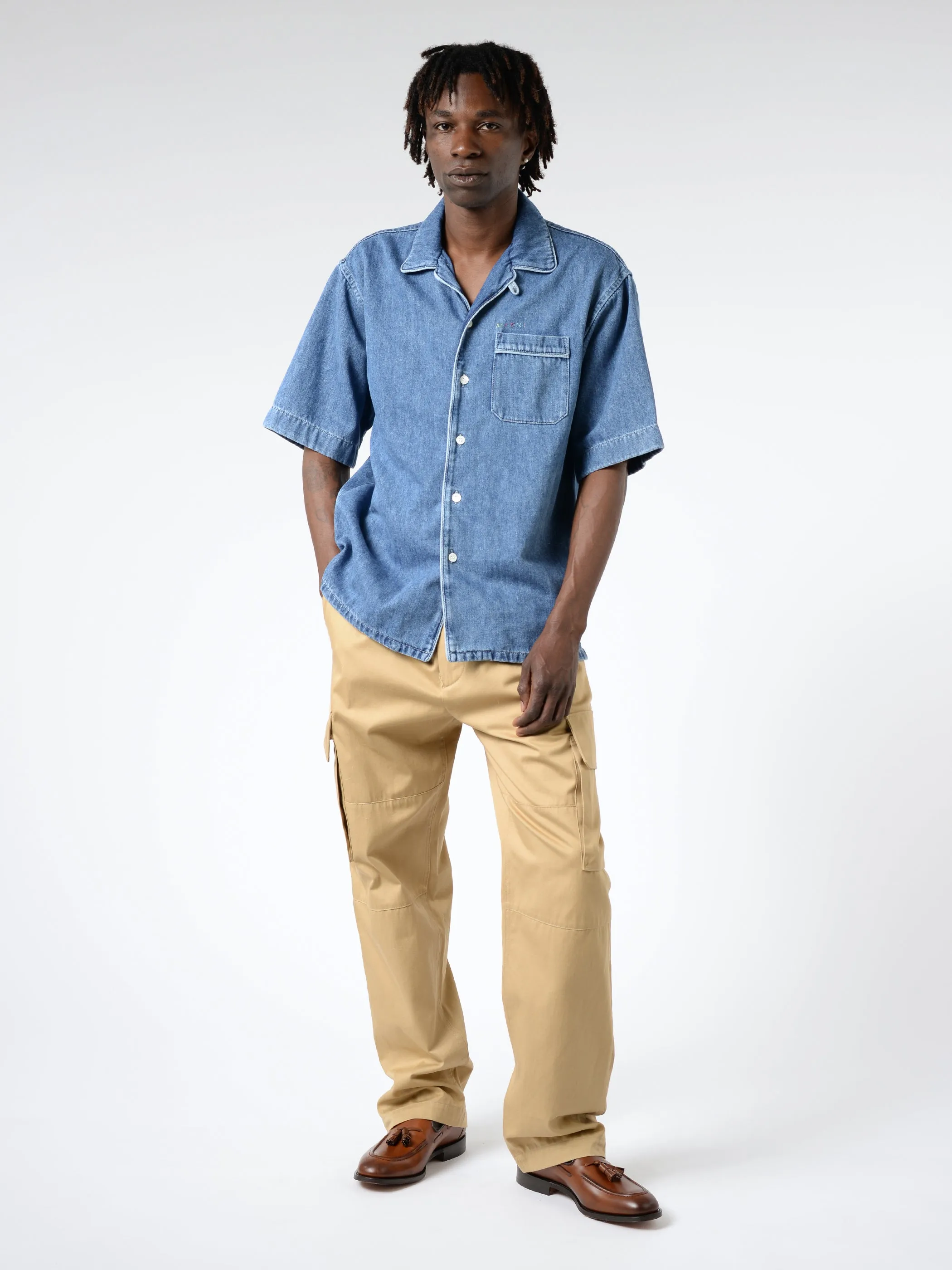 Short Sleeve Denim Shirt sold by gravitypope product image thumbnail 3