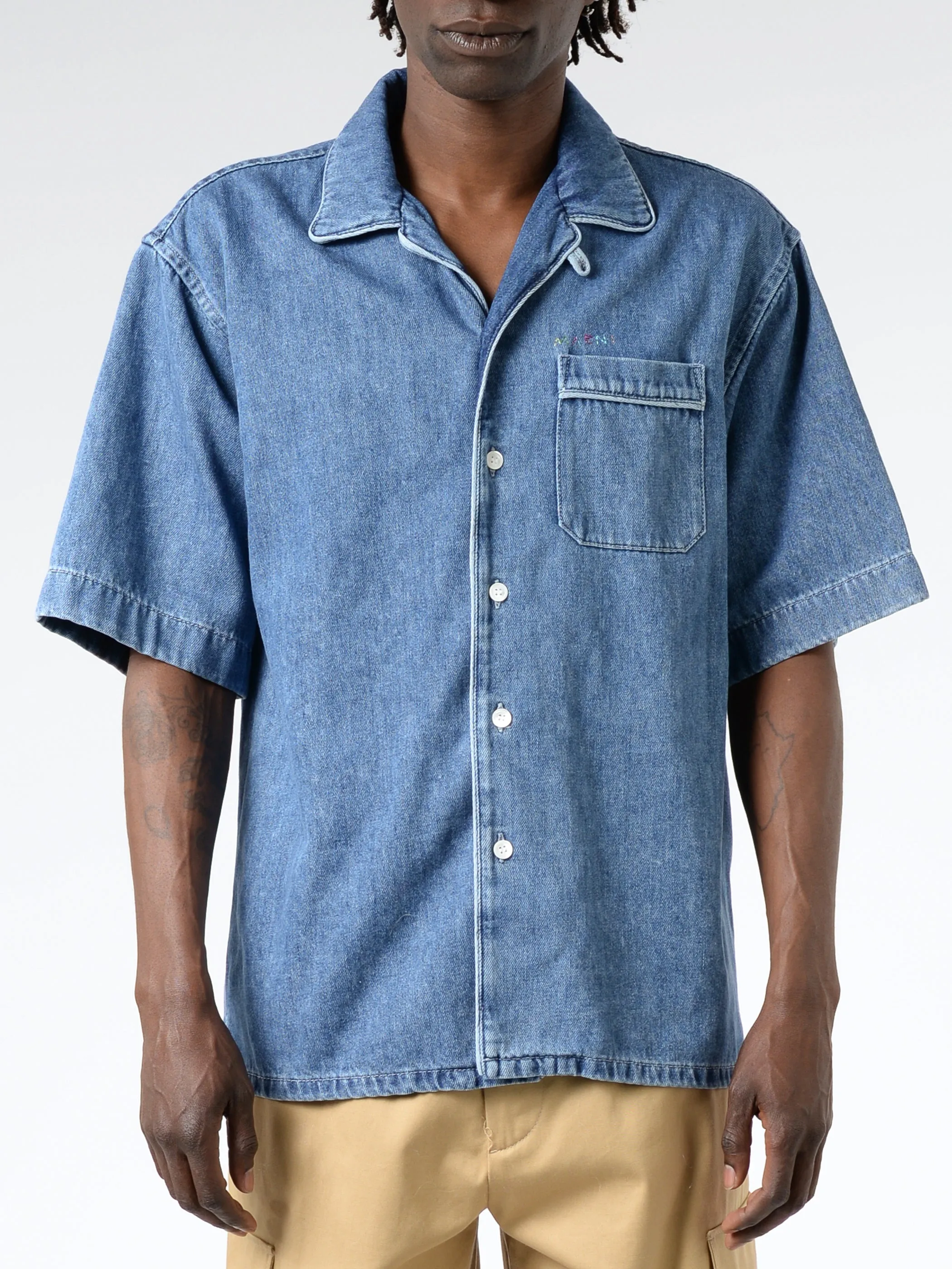 Short Sleeve Denim Shirt sold by gravitypope