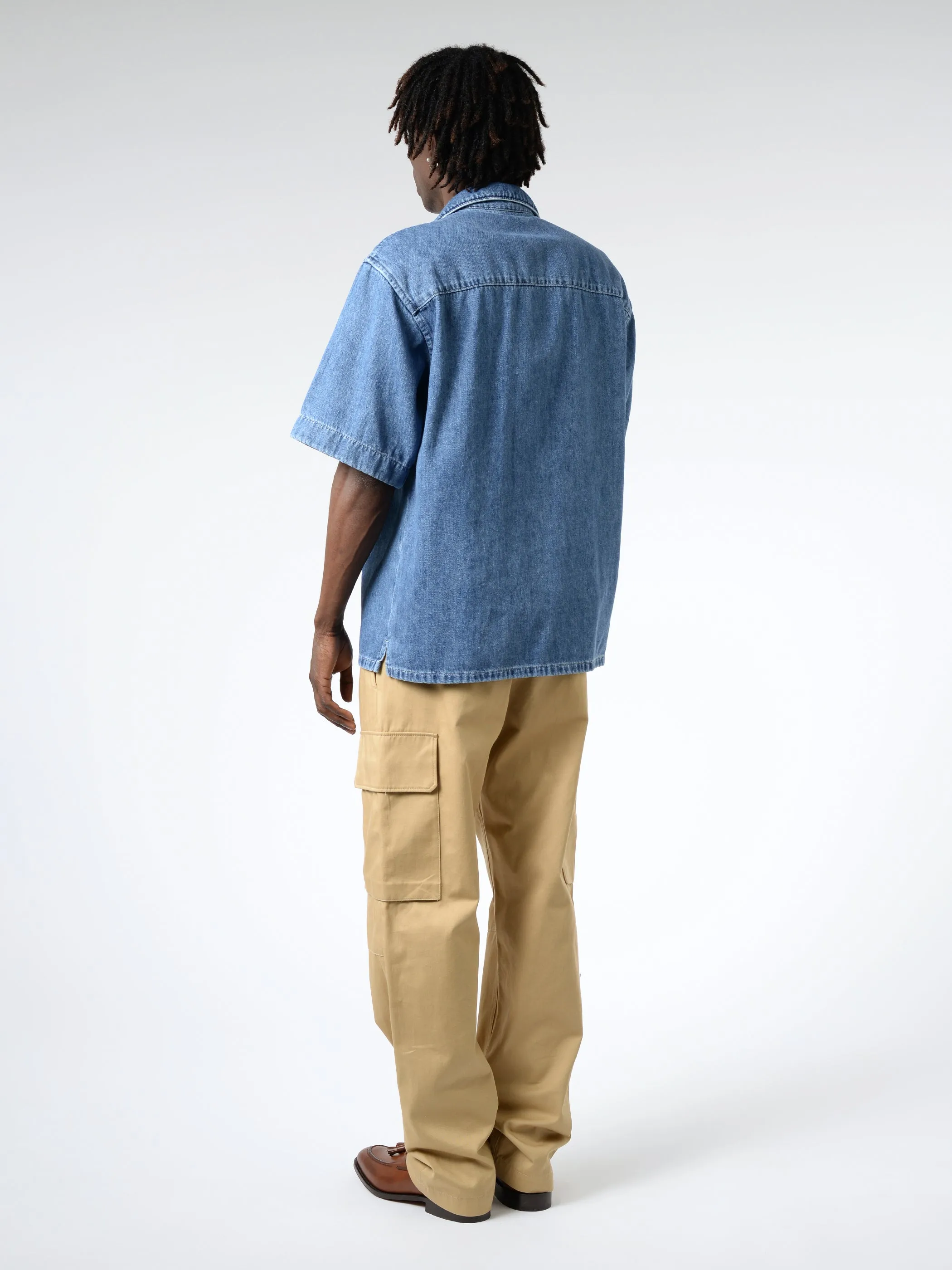 Short Sleeve Denim Shirt sold by gravitypope product image thumbnail 4