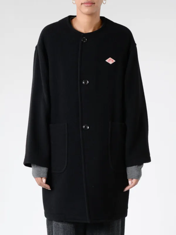 Women's Wool Light Pile Collarless Crew Neck Coat sold by gravitypope