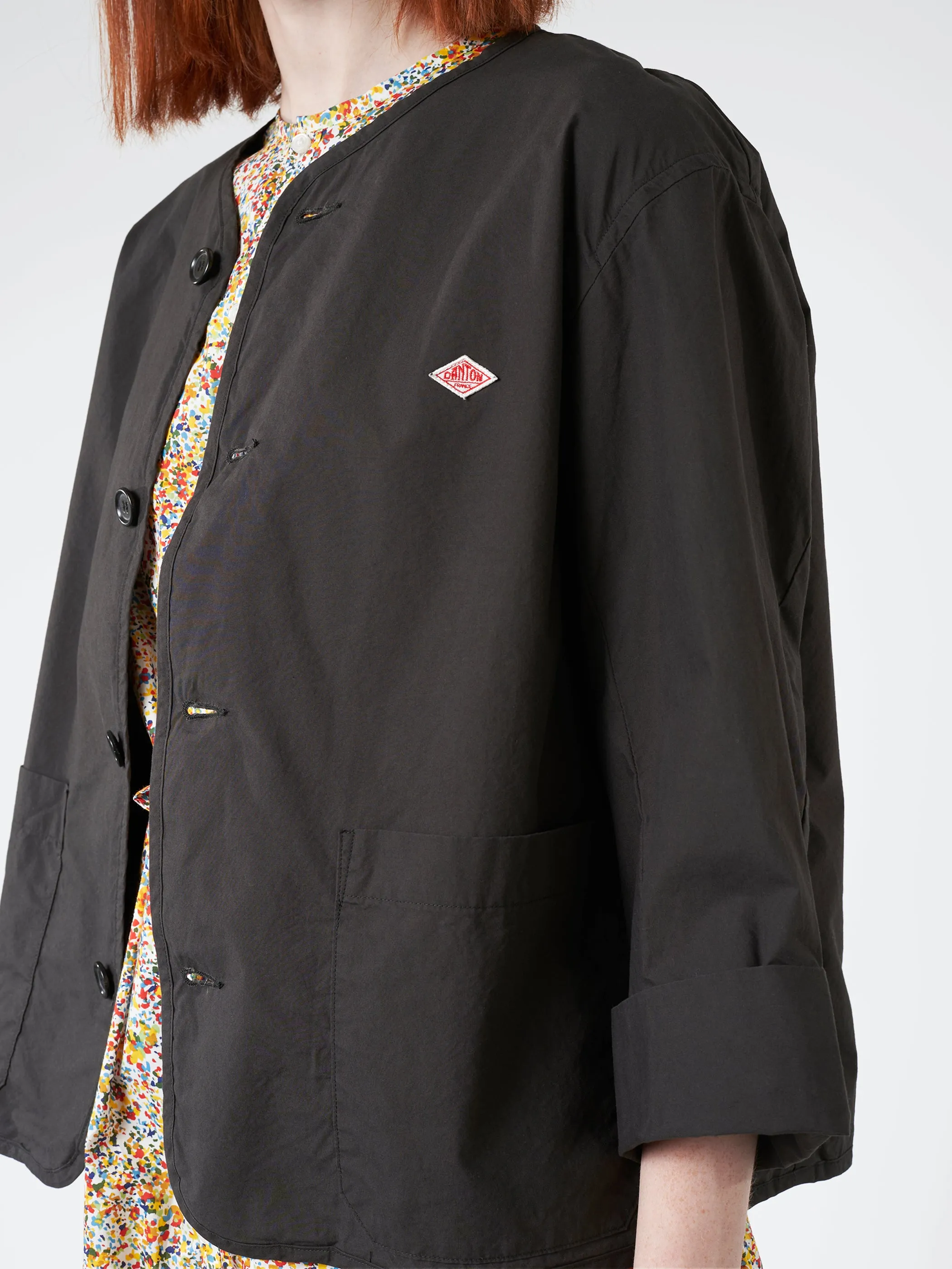 Women's Cotton Weather Collarless Short Jacket sold by gravitypope product image thumbnail 4