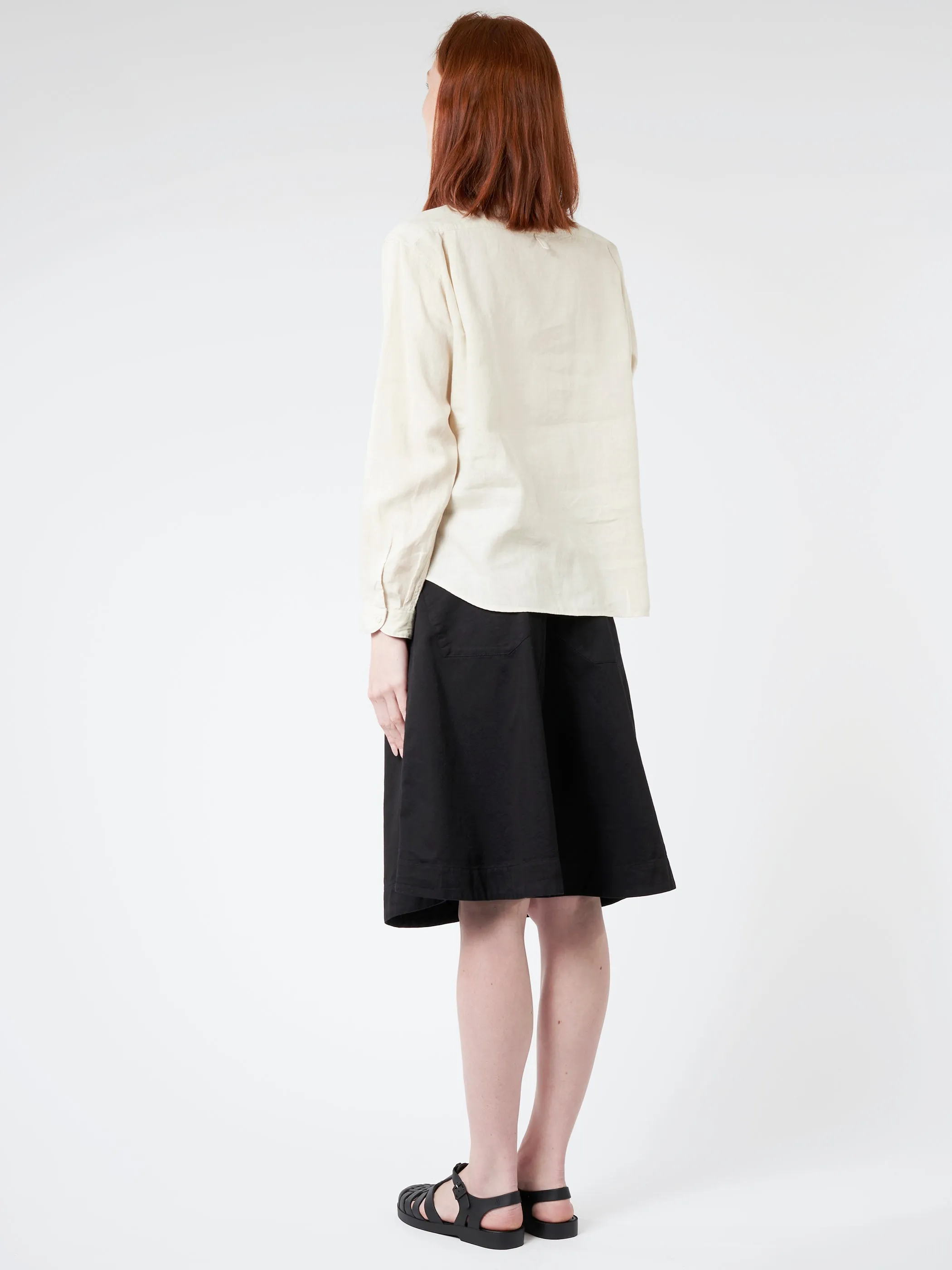 Women's Linen Band Collar Shirt sold by gravitypope product image thumbnail 2