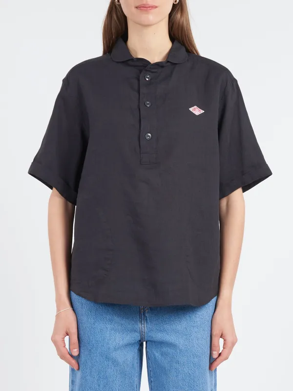 Linen Round Collar Shirt sold by gravitypope