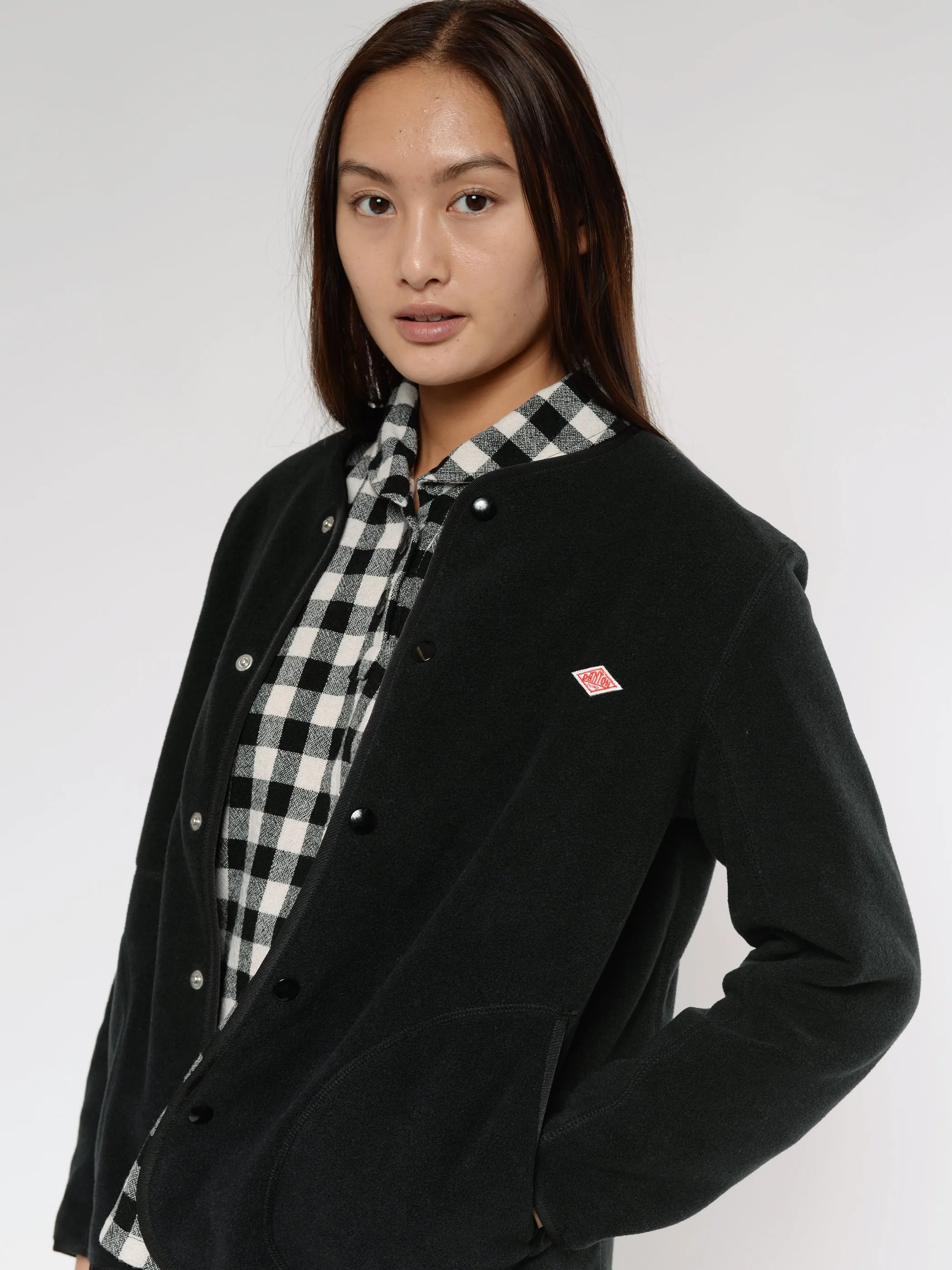 Women's Collarless Fleece Jacket sold by gravitypope product image thumbnail 2