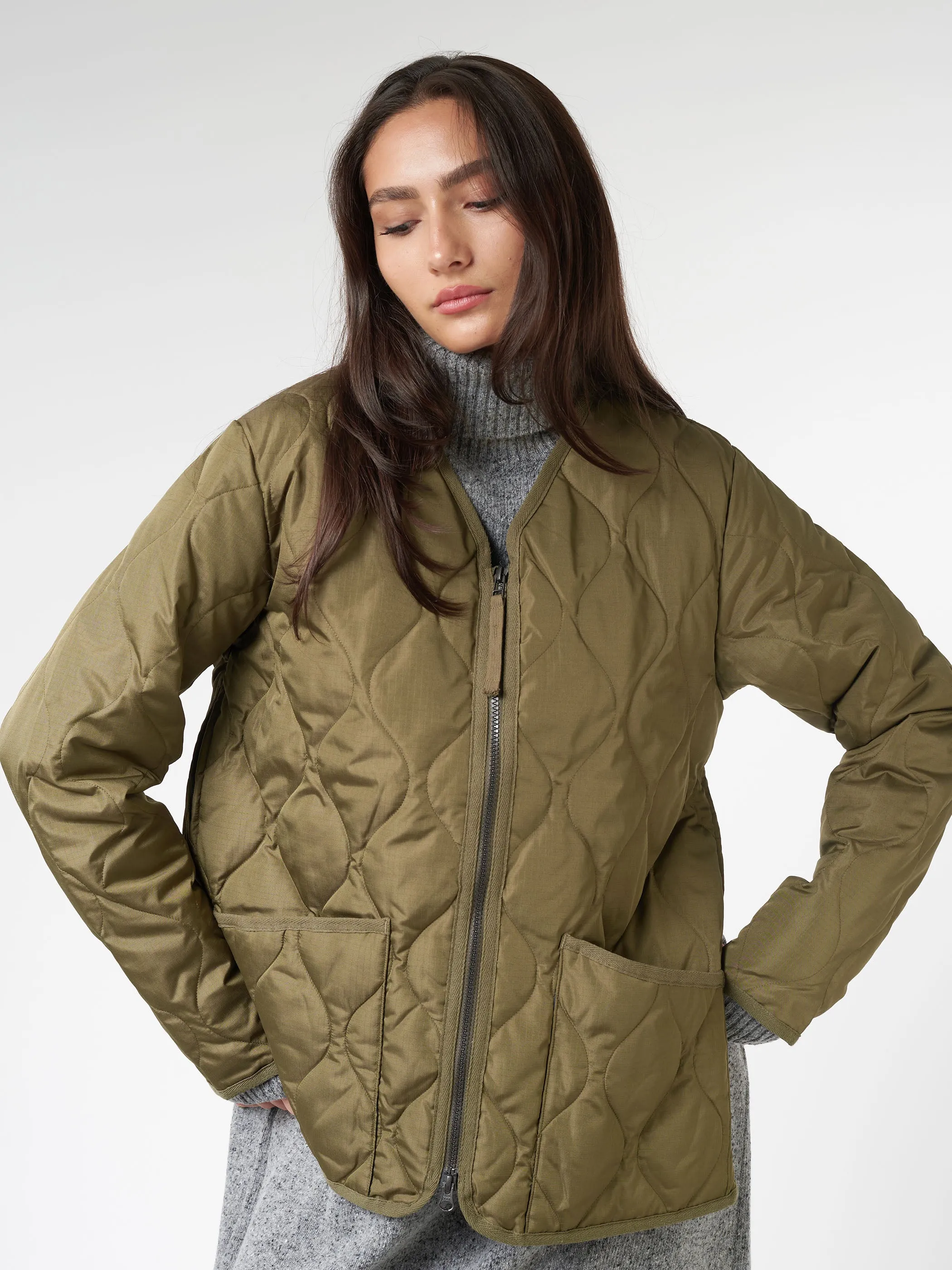 Military Zip V-Neck Down Jacket sold by gravitypope product image thumbnail 4