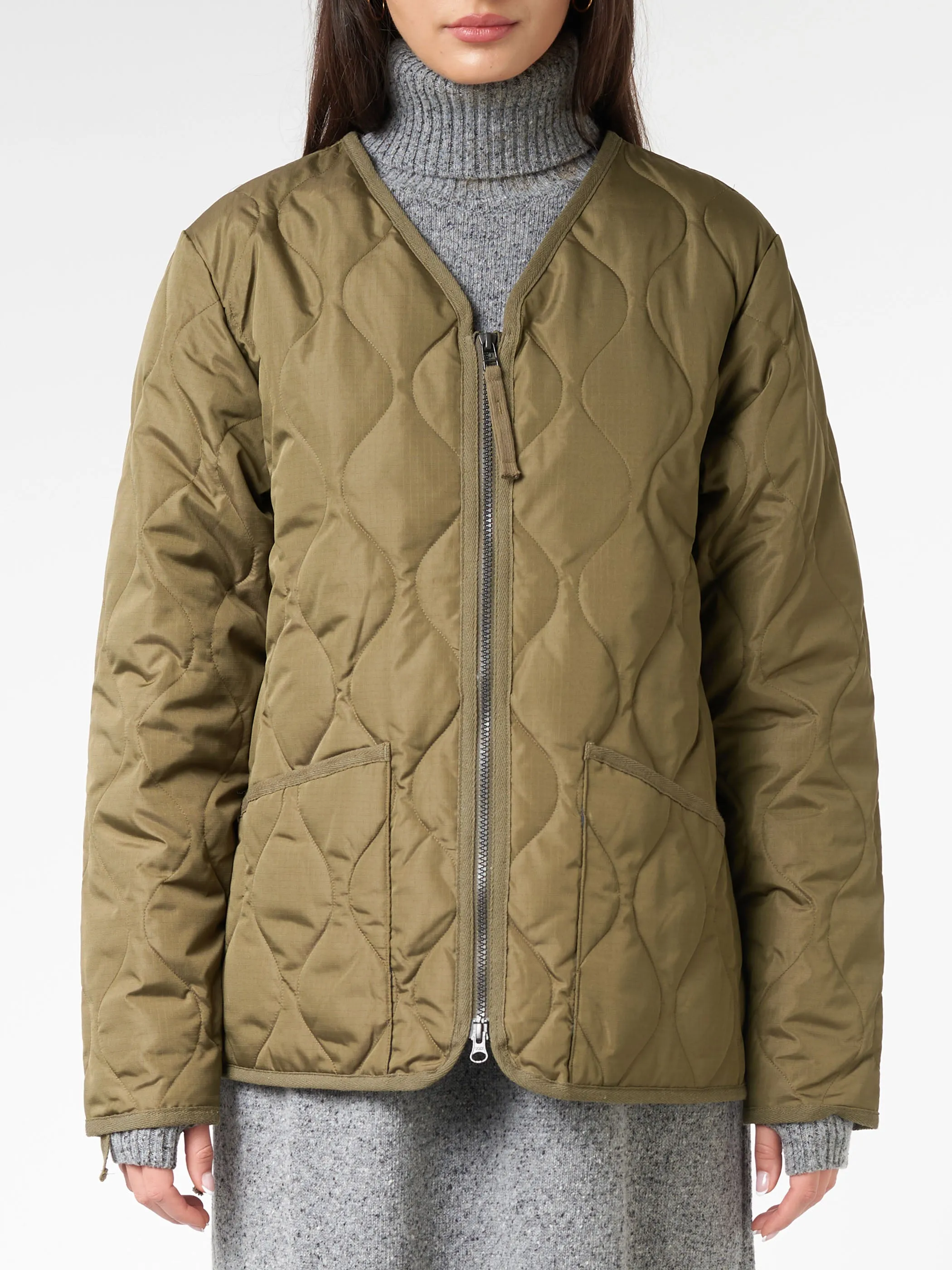 Military Zip V-Neck Down Jacket sold by gravitypope