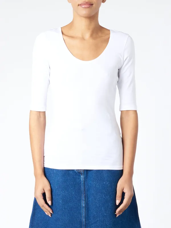 Cotton Stretch Scoop Neck Top sold by gravitypope