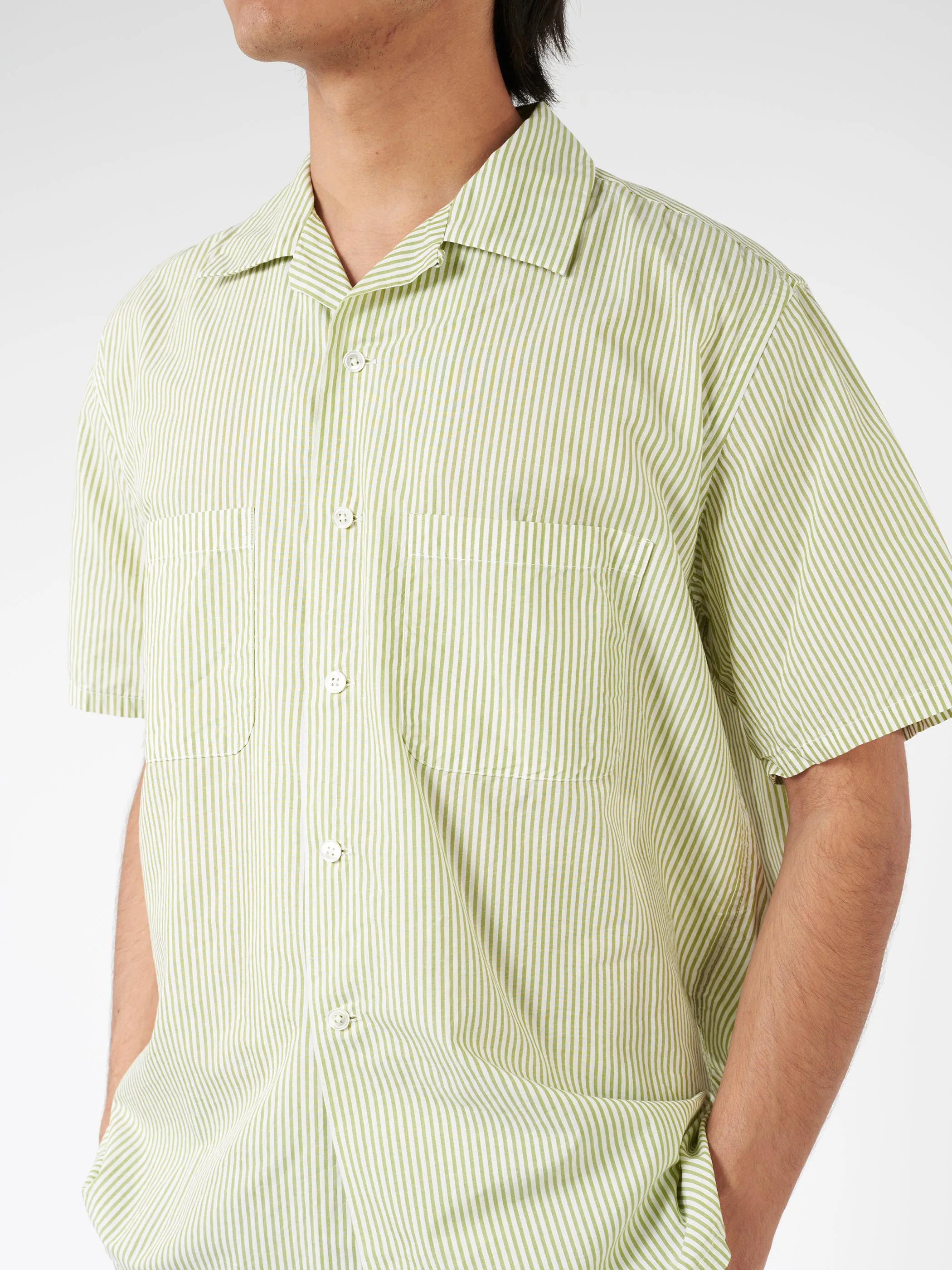 Block Stripe Short Sleeve Open Collar Shirt sold by gravitypope product image thumbnail 4