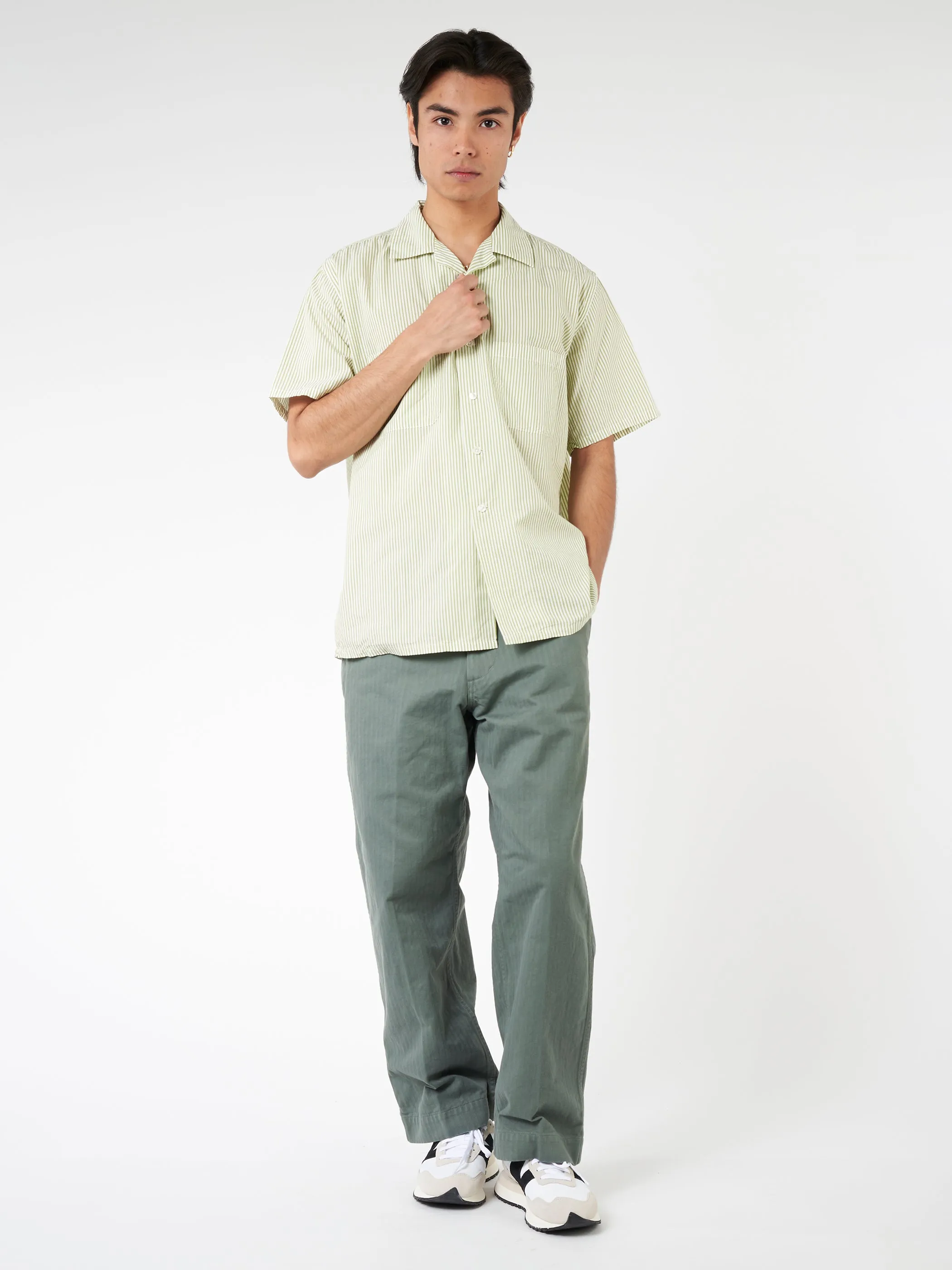 Block Stripe Short Sleeve Open Collar Shirt sold by gravitypope product image thumbnail 2