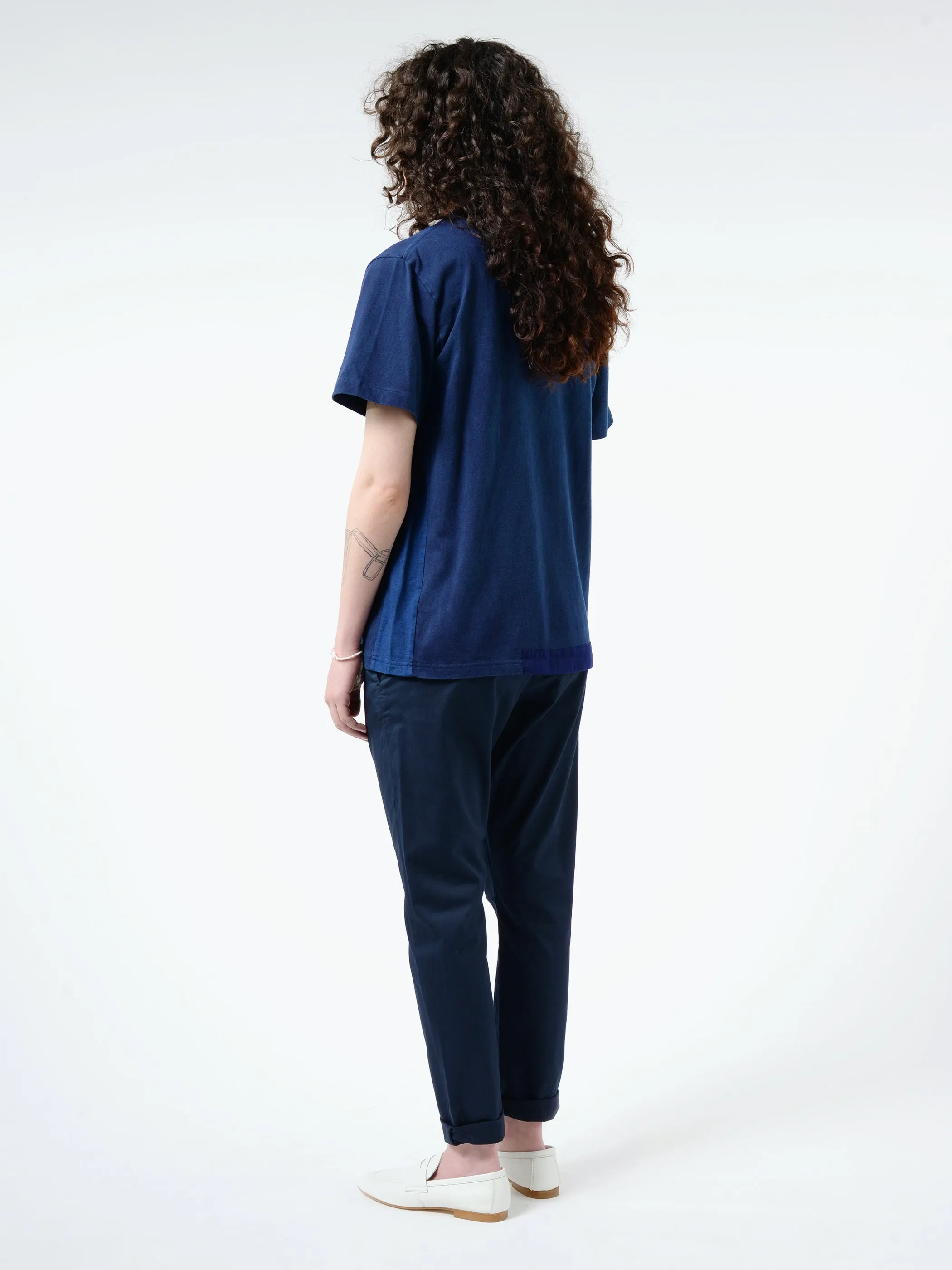 Knitted Indigo Hand Stitched Patchwork S/S Tee sold by gravitypope product image thumbnail 4