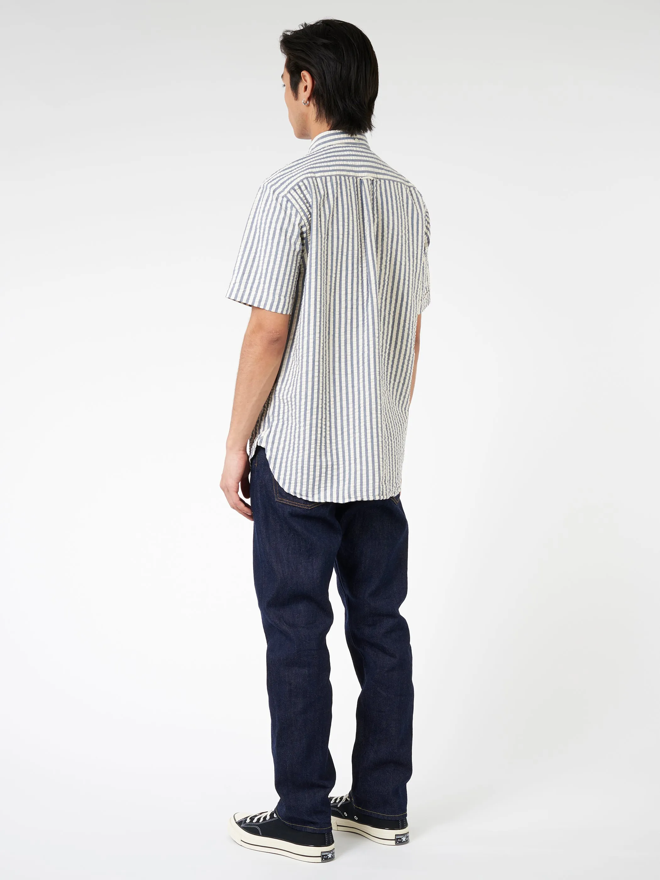 Seersucker Pullover Short Sleeve Button Down Shirt sold by gravitypope product image thumbnail 3