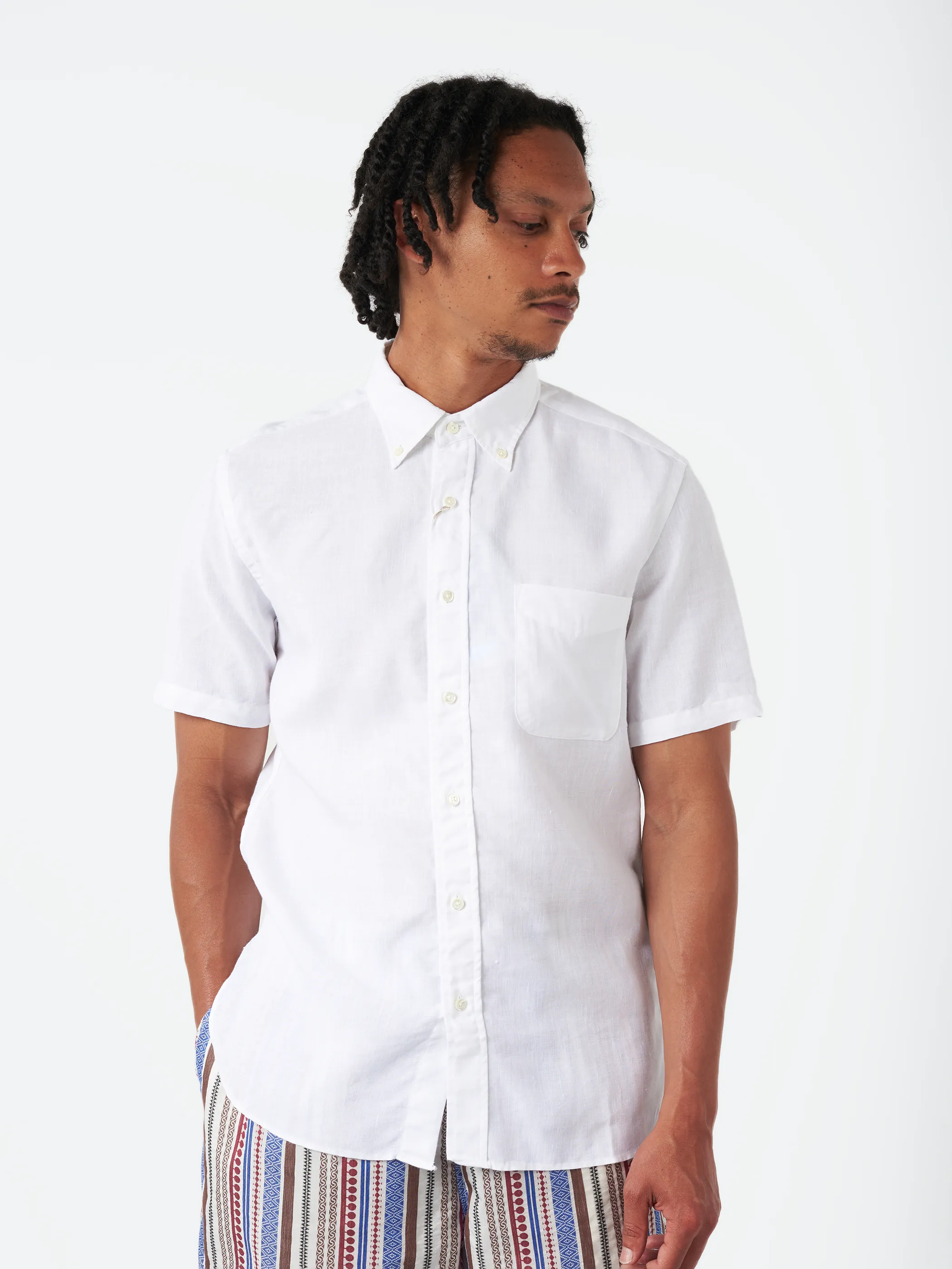 Linen Coolmax Button-Down Short Sleeve Shirt sold by gravitypope product image thumbnail 4