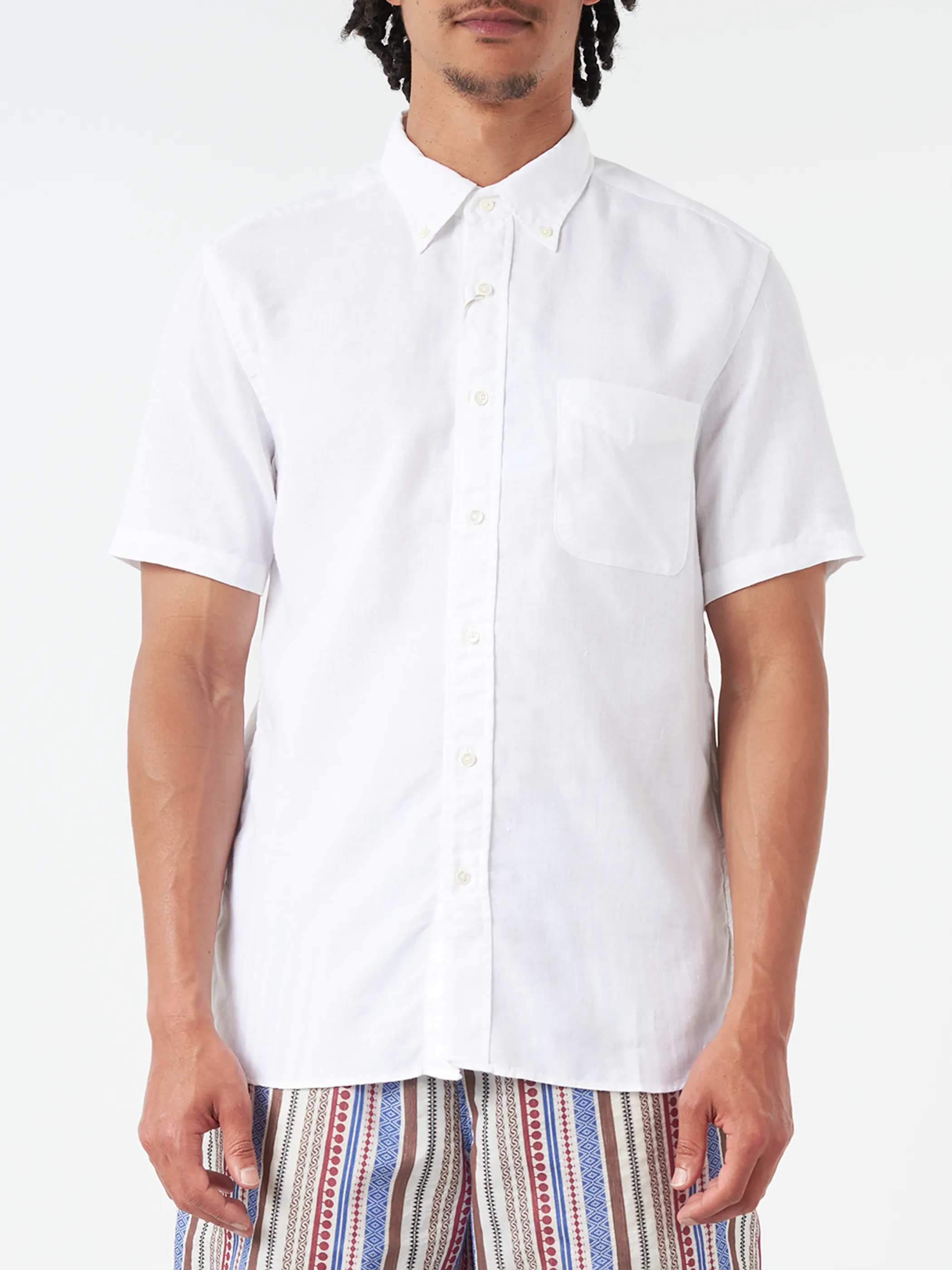 Linen Coolmax Button-Down Short Sleeve Shirt sold by gravitypope