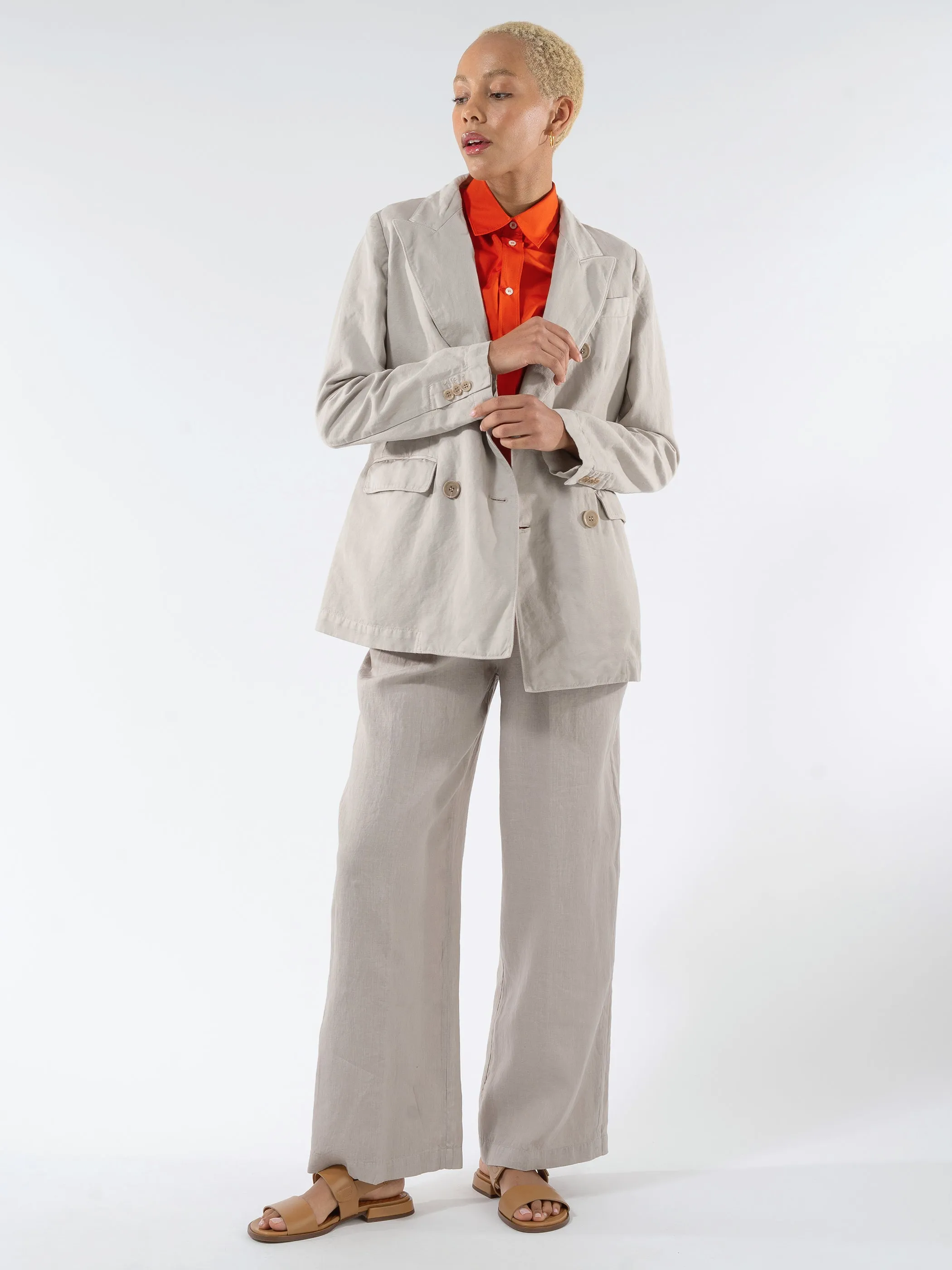 Double-Breasted Gabardine Blazer sold by gravitypope product image thumbnail 2