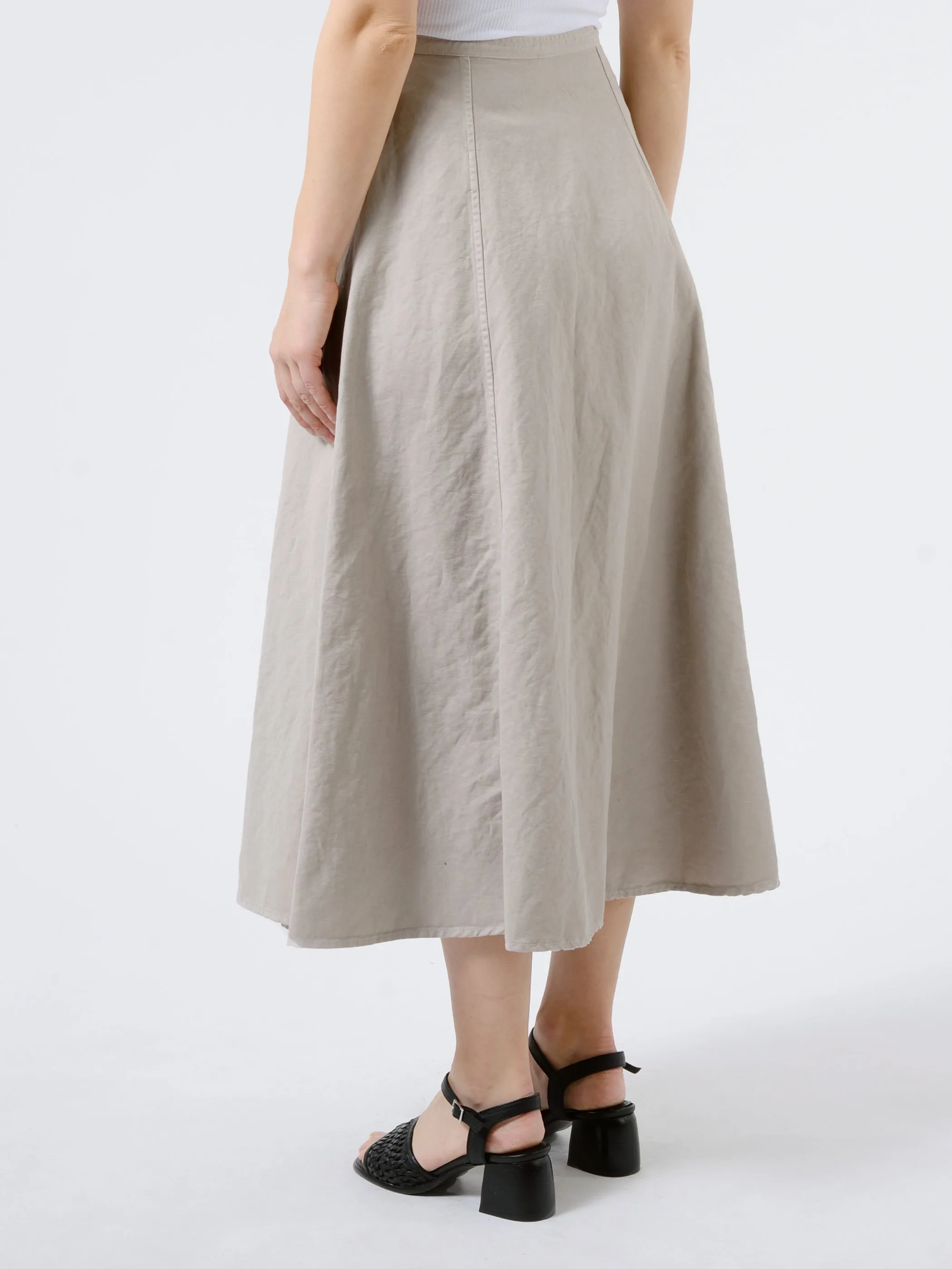 Cotton Linen Midi Skirt sold by gravitypope product image thumbnail 2