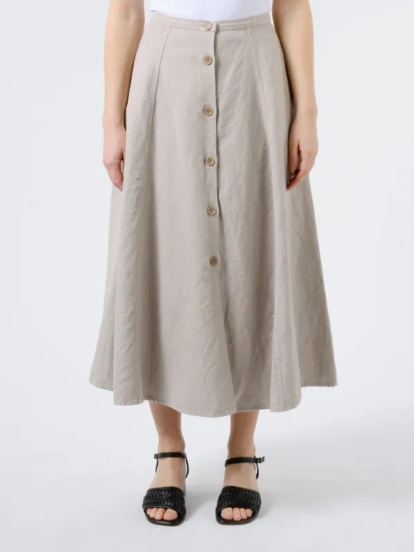 Cotton Linen Midi Skirt made by Aspesi